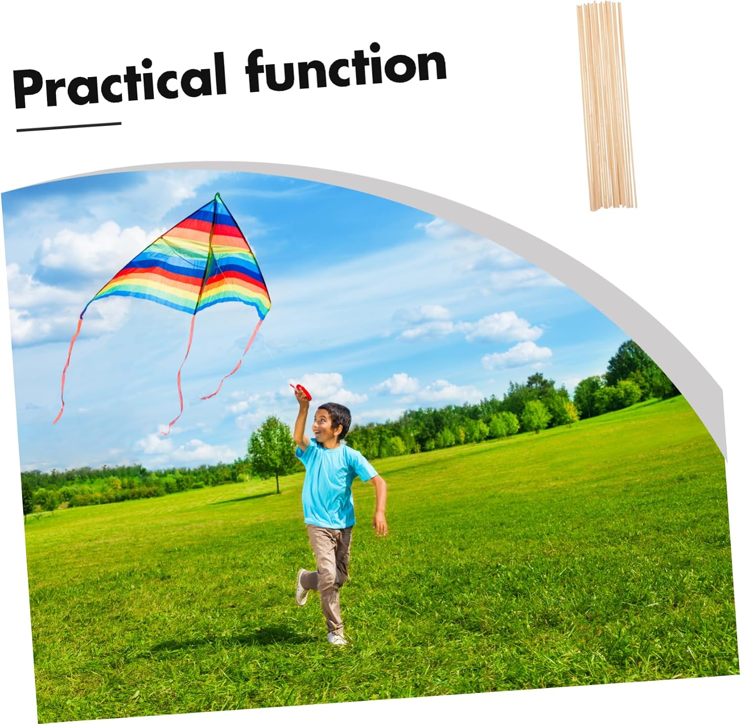 20pcs Lightweight Bamboo Dowels for Kite Construction Thin Bamboo Poles for Easy Assembly Safe Kite Support Sticks for Crafting and Enhanced Flight Stability