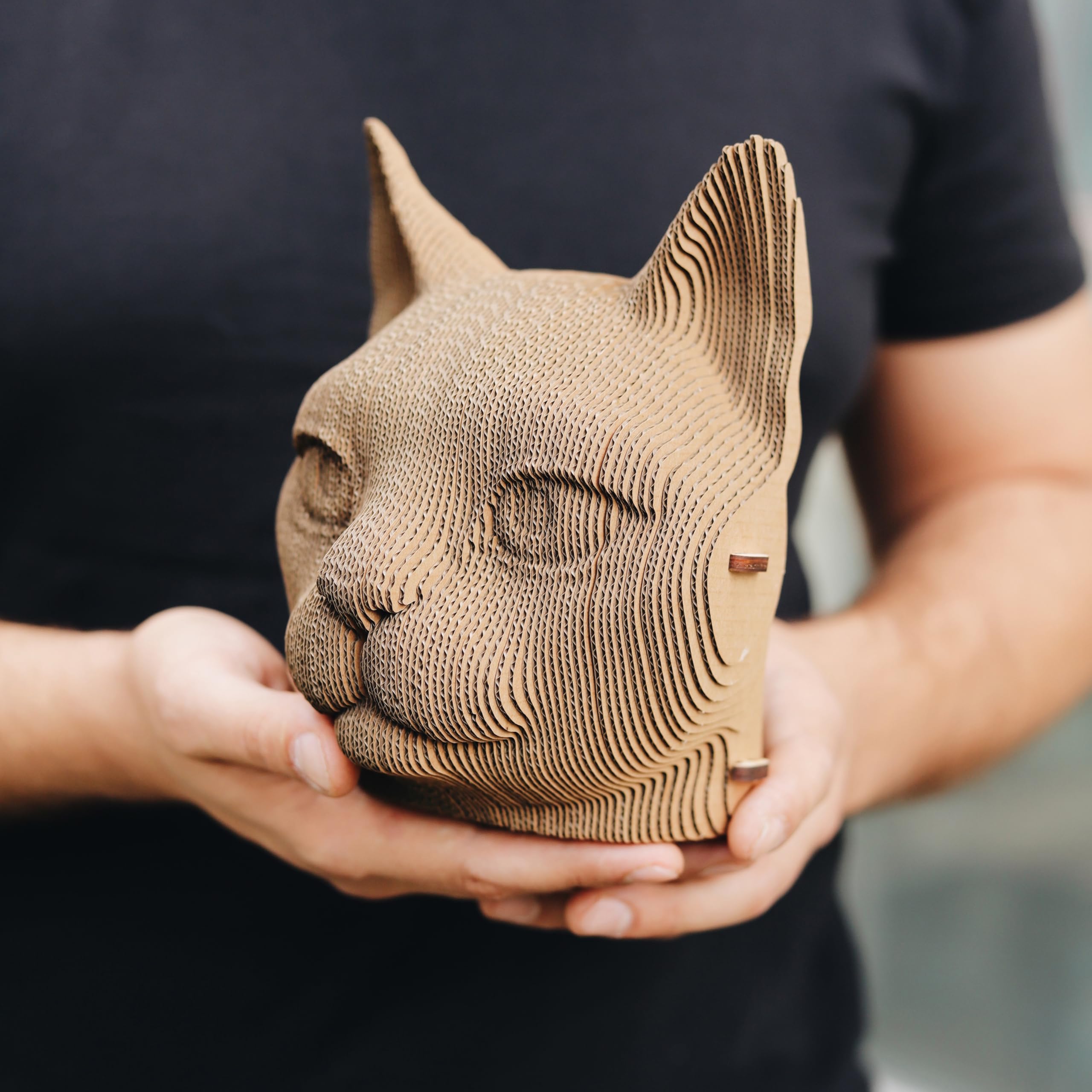 Chat Puzzle 3D en Carton – Maquette à Monter | 89 Pièces, 18 × 15 × 13 cm – Kit Sculpture DIY à Peindre, Matériaux Recyclés, Ados & Adultes, Idée Cadeau Déco