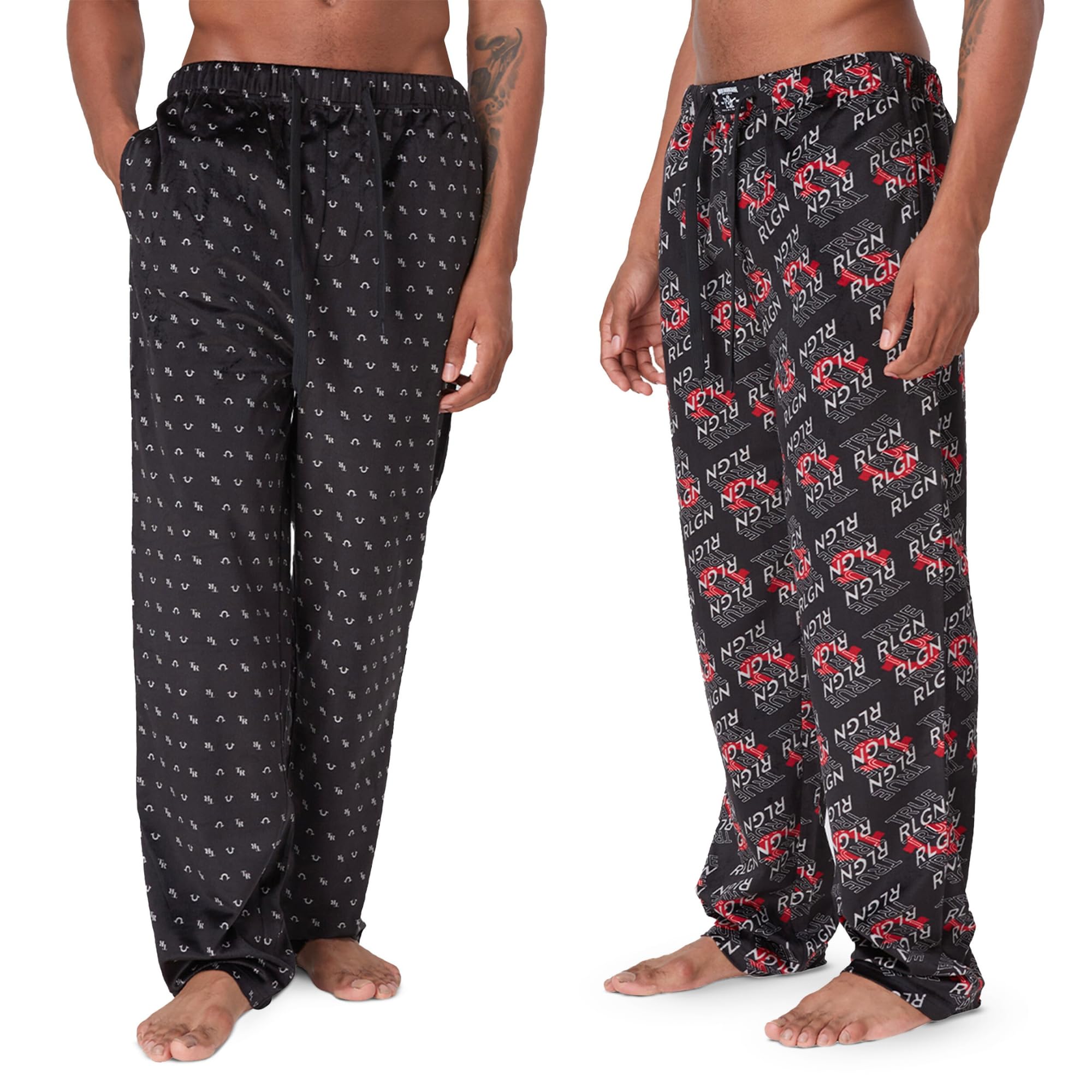 True Religion 2 Pack Fleece Pajama Pants for Men, PJ Pants Men’s Sleepwear