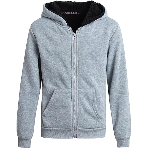 Coney Island Boys Hoodie - Cozy Soft Fleece Sherpa Lined Zip Up Hoodie Sweatshirt for Boys (Sizes Run Small: 4-16)