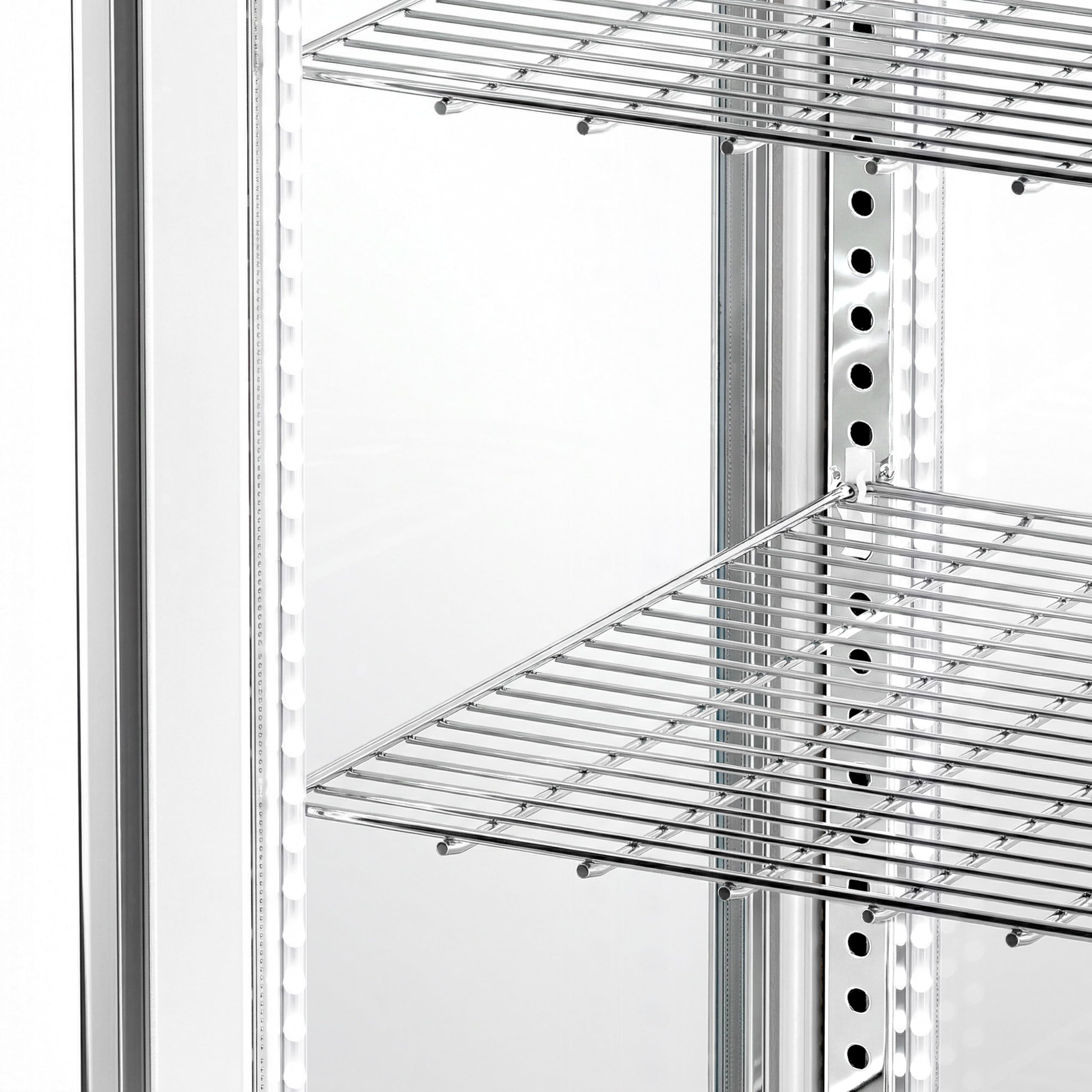 GGM Gastro Panoramavitrine 235 L, 1 Glastür, 515x485x1690 mm | Optimale Warenpräsentation, effiziente Umluftkühlung, automatische Abtaufunktion, energieeffiziente LED-Beleuchtung, robust