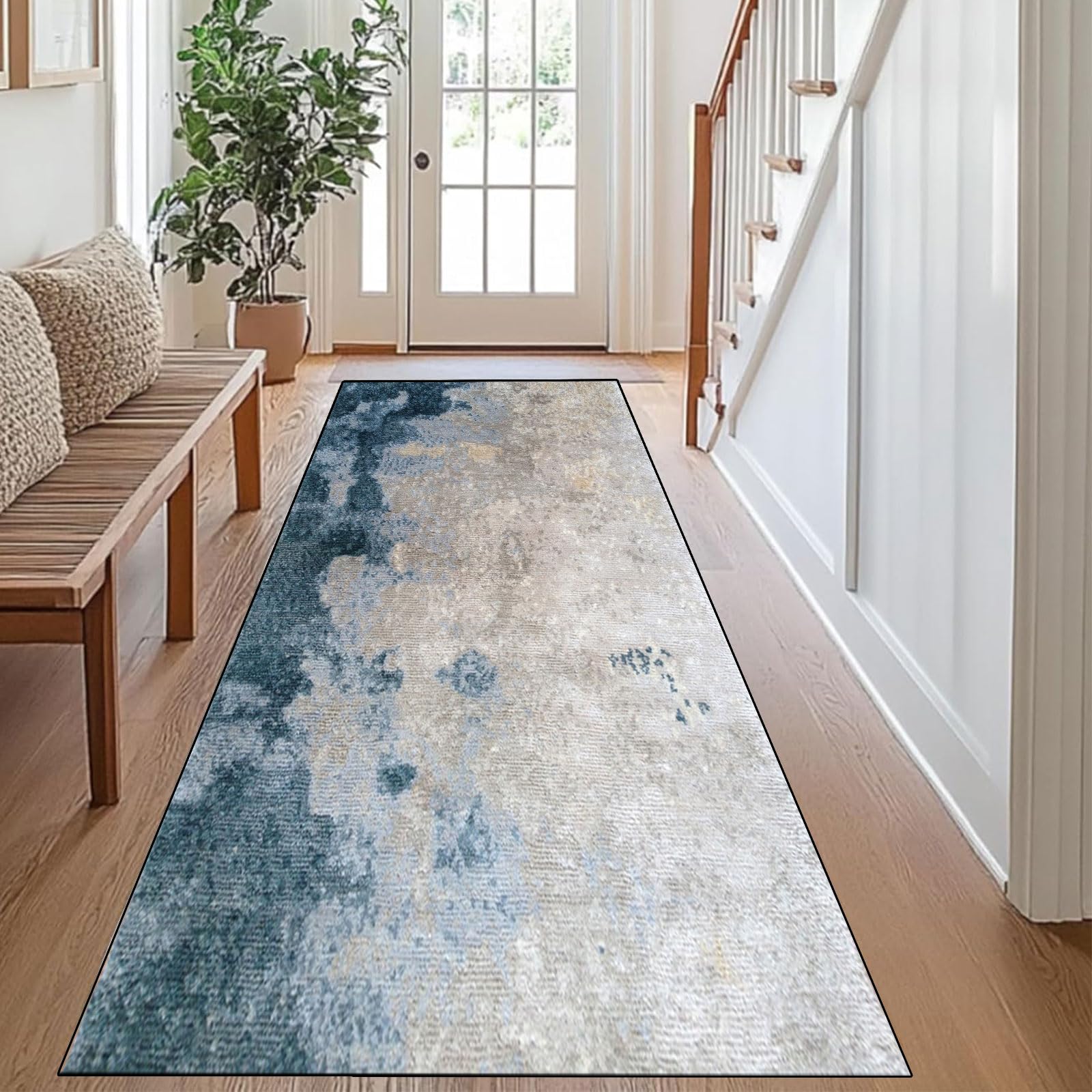 Tapis de couloir antidérapant et absorbant lavable 110 x 490 cm
