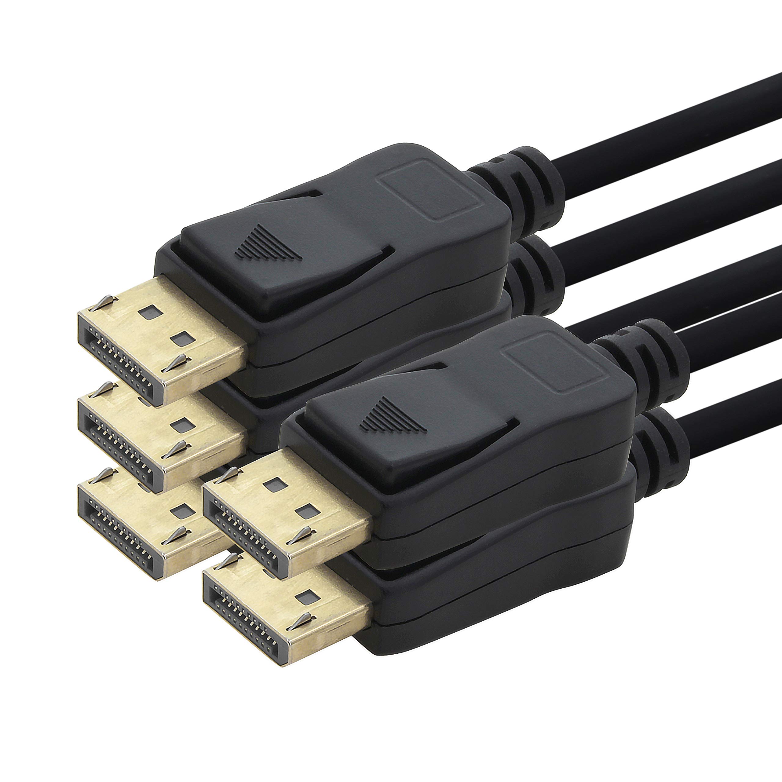 1aTTack.de 5 x DP kabel 4K 60 Hz - 5 m -Displayport kabel, DP 1.2 szerokość pasma maks. 21,6 Gbit s 4K2K 60 Hz kompatybilny z 1.1, HDCP, DPCP czarny