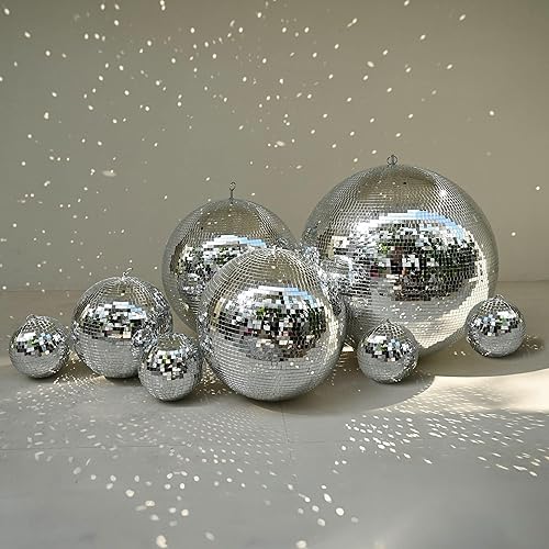 Vista 34 de Yescom Espejo grande de bola de discoteca de 16 pulgadas, decoración de cristal colgante grande para decoración de fiesta de los años 70 y 80