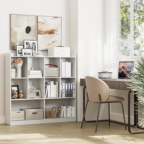 Miniatura 3 de Cozy Castle Estantería abierta de 3 niveles, estantería horizontal de 10 cubos, organizador de almacenamiento con dispositivo anti-inclinación,