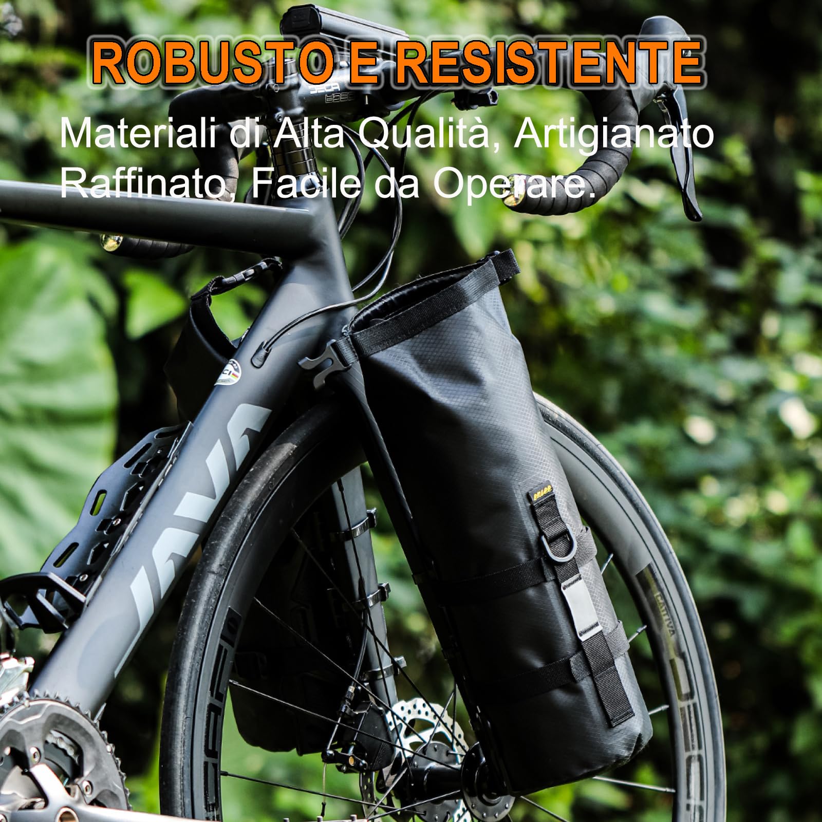 Borsa per Forcella da Bicicletta 5 L [2 Pezzi] Impermeabile Borse Anteriore Portapacchi Bici, Borsa Asciutta Roll Top, Resistente All'usura E Allo Strappo, Installazione (Cinghia/Vite) per Ciclismo