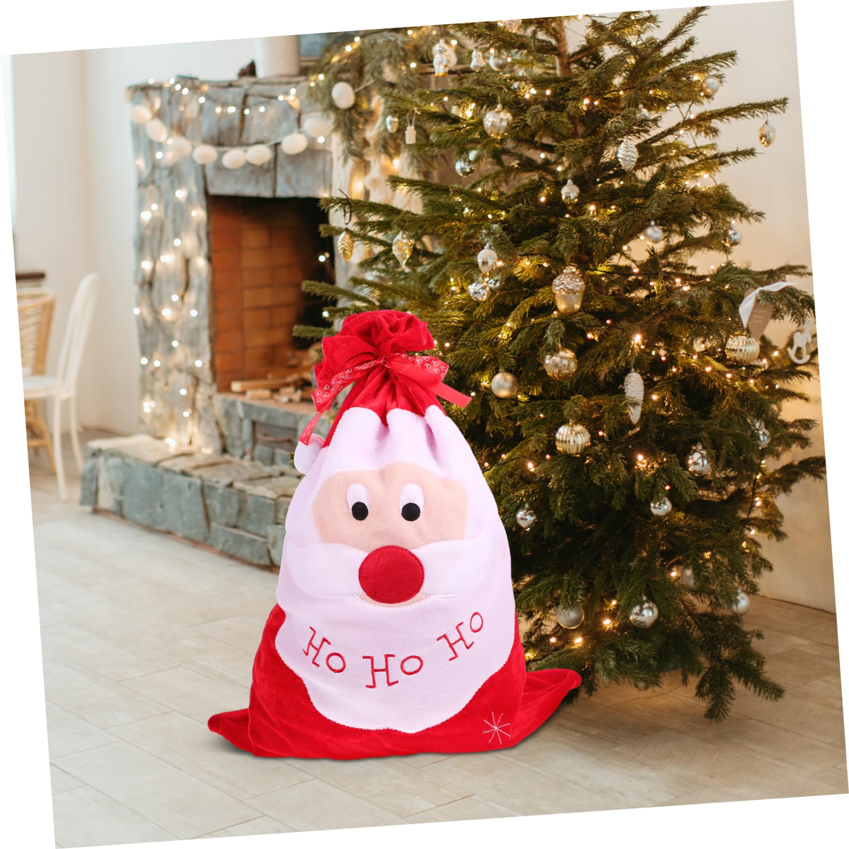 FOMIYES 5 Piezas Bolsa De Bolsa De Arpillera De Papá Noel Navidad Adornos Día Festivo Bolsas Navideñas Grandes De Tela Bolsas Navideñas Grandes Con Cordón Paño