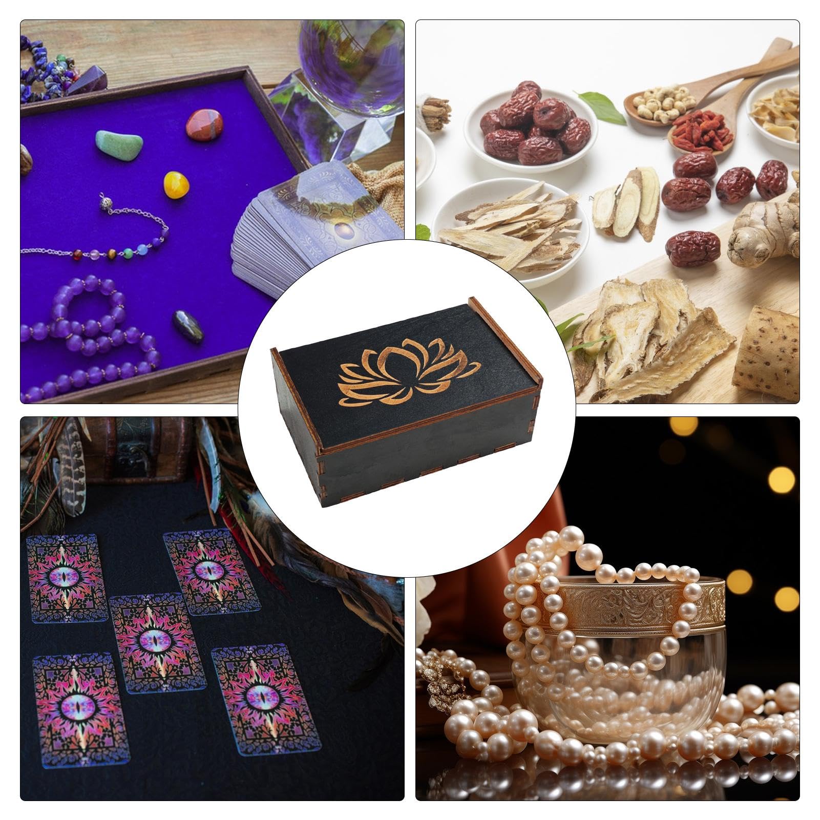 Boîte De Mandala En Bois Découpée Au Laser Boîte De Cartes De Tarot