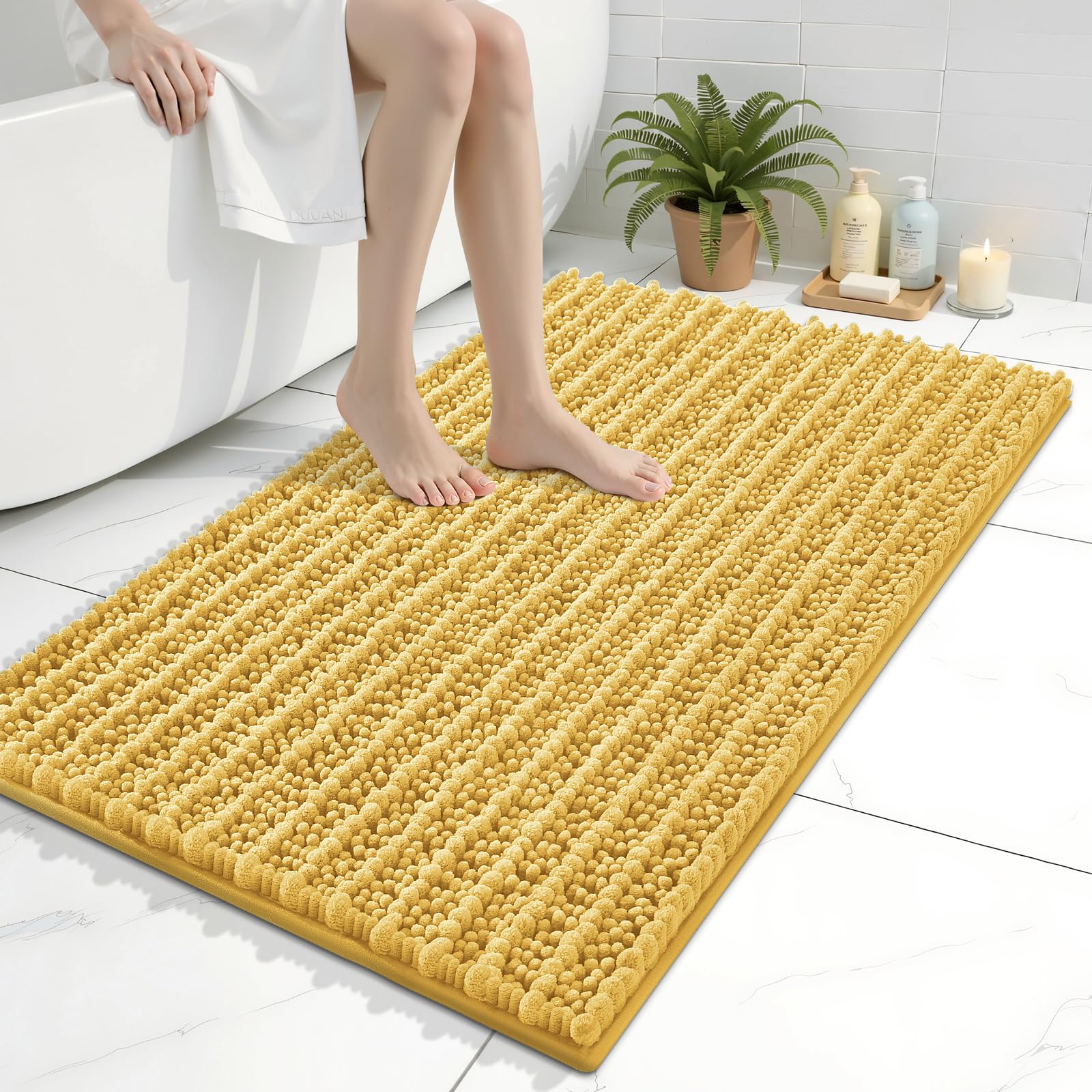 Arotive Bathroom Rugs Mat 36x24, Soft Absorbent Chenille Shaggy Bath Mat