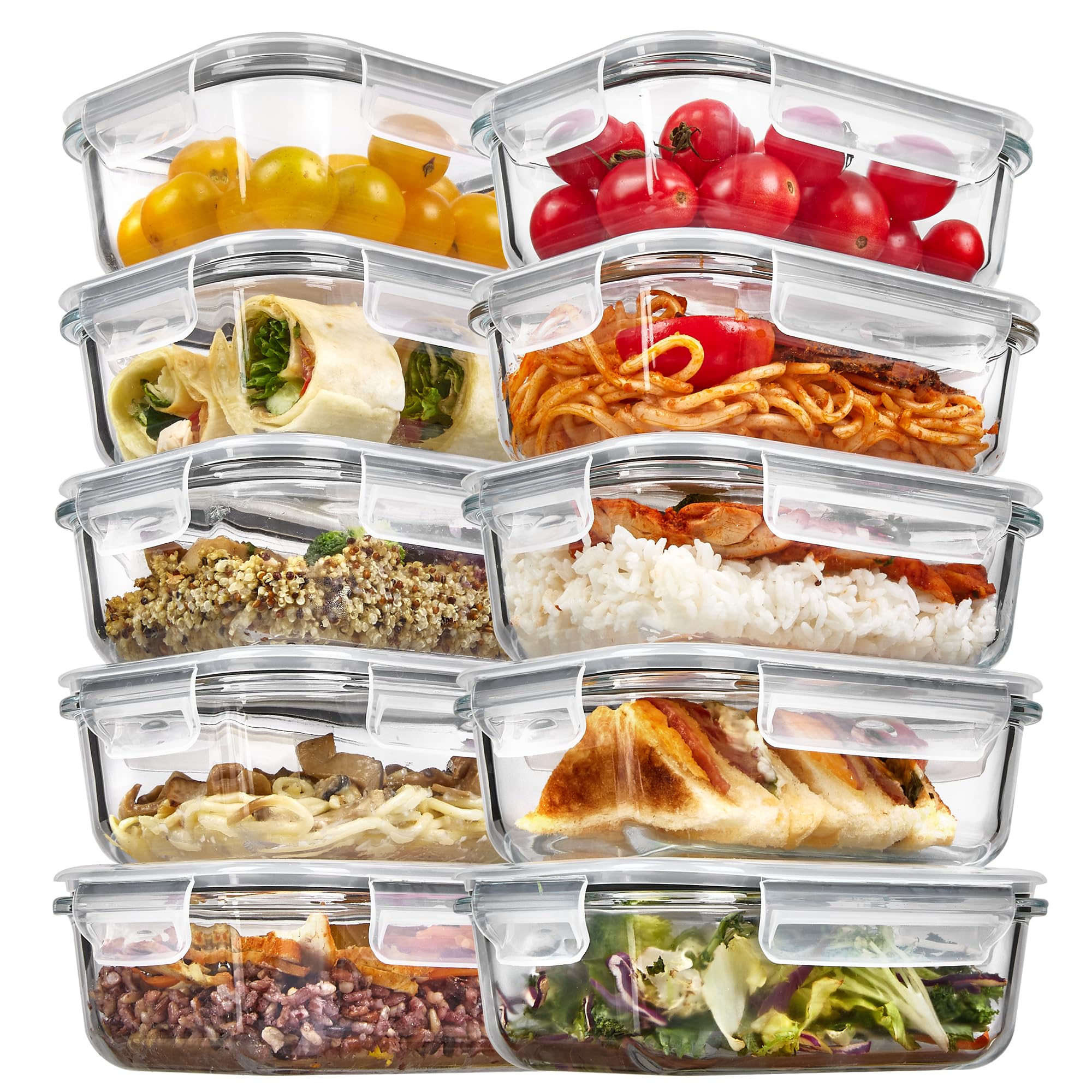 Snapklik.com : Vtopmart 5-Pack 22oz Glass Storage Containers