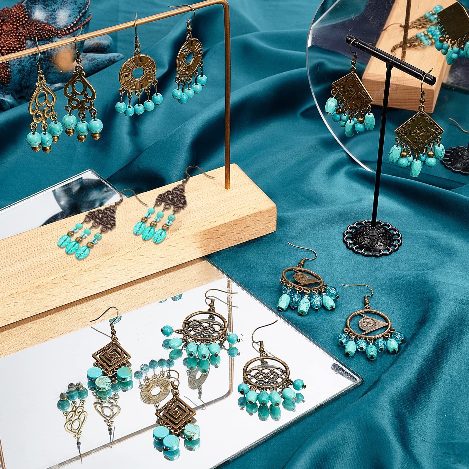 Kit DIY 9 Paires Boucles D'Oreilles Bohème - Pierres Turquoise - SUNNYCLUE