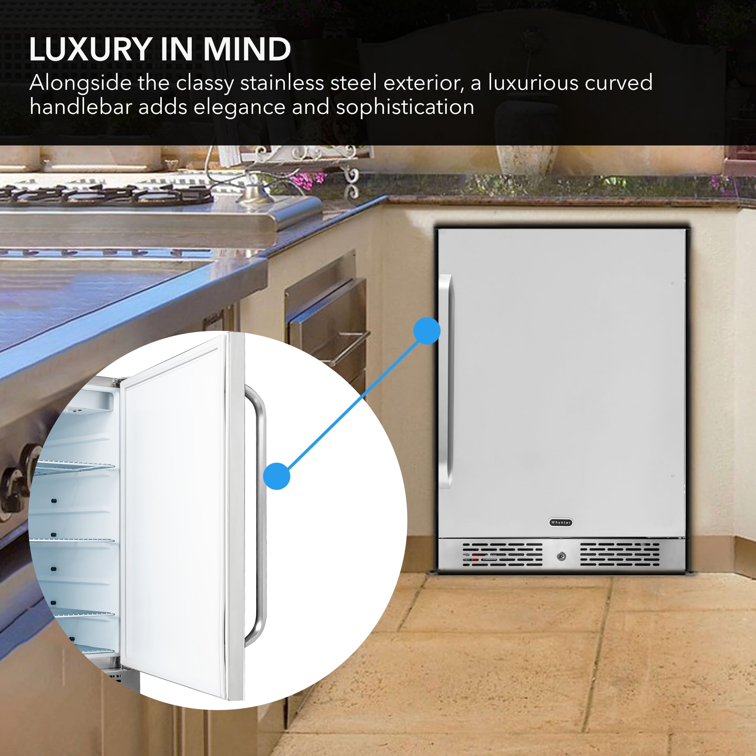 Whynter Energy Star 24″ Built-In Outdoor 5.3 Cu.Ft. Beverage Refrigerator Cooler on Fridge.com - View 3