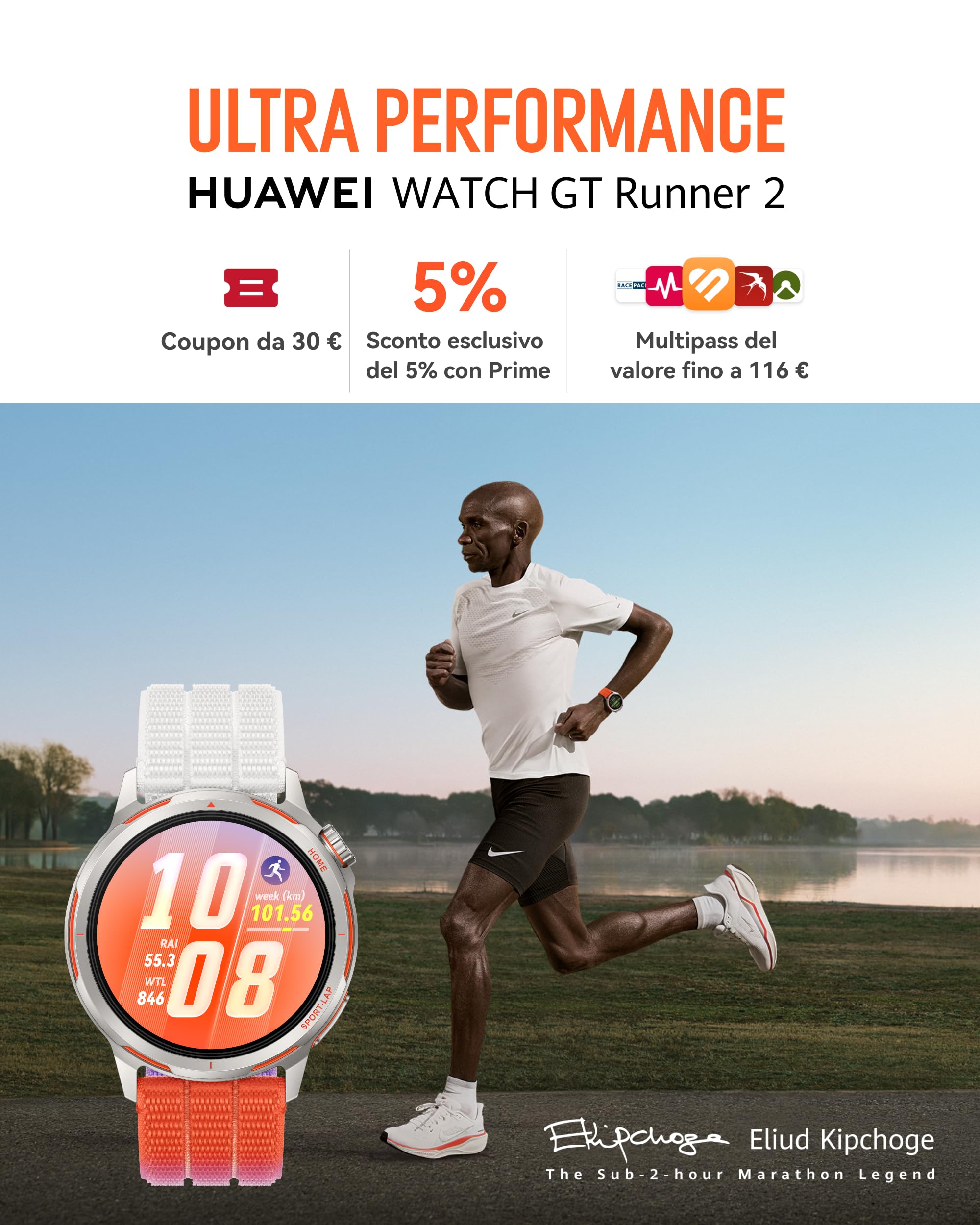 HUAWEI WATCH GT Runner 2 Smartwatch per Uomo, fino a 14 Giorni, Modalità Maratona, Monitoraggio della Salute, HRV, ECG, SpO2, Monitoraggio del Sonno, GPS, Pagamenti NFC, iOS e Android, Nero