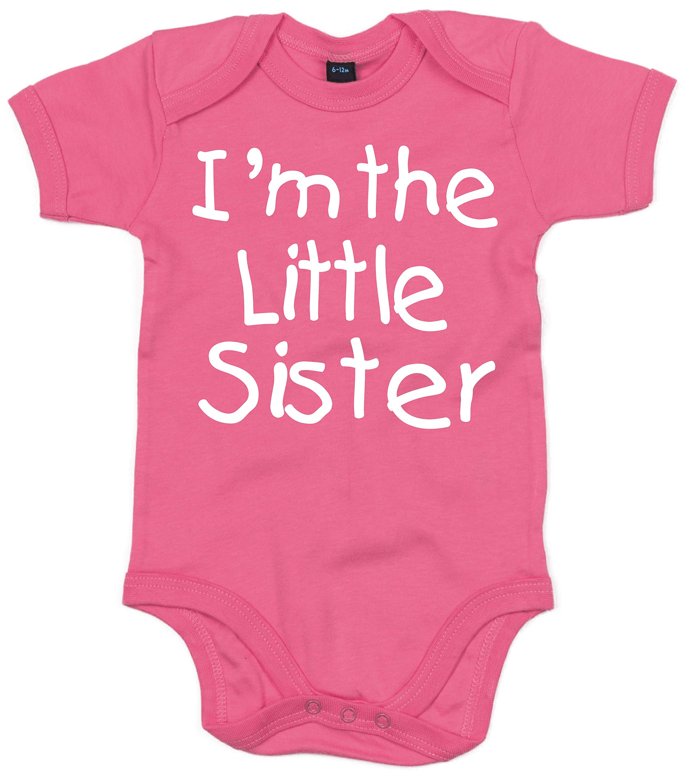 Edward Sinclair | 0-3 months | I'm the little sister | Bubblegum pink bodysuit | with white glitter print