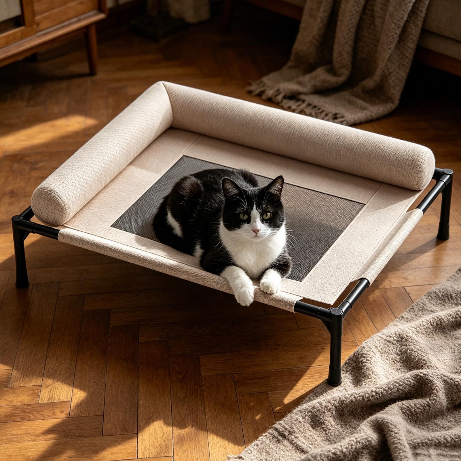 Cuccia per Cani Brandina Lavabile a Rete Traspirante | da Esterno per Cani per Interni Patio Terrazzo Giardino Campeggio Viaggio su Strada Camper Auto Furgone Casa Estate