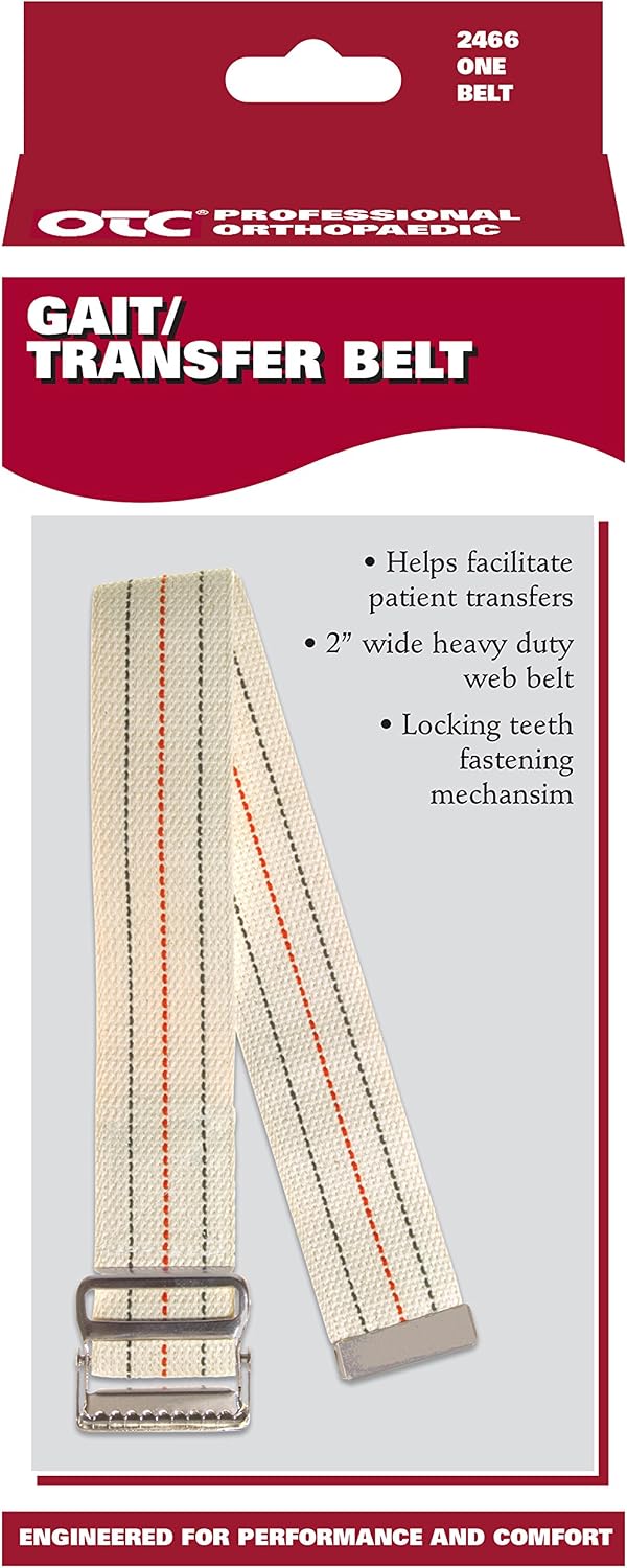 OTC Gait Transfer Belt Support Hold for Caregiver, White, 48 Inch