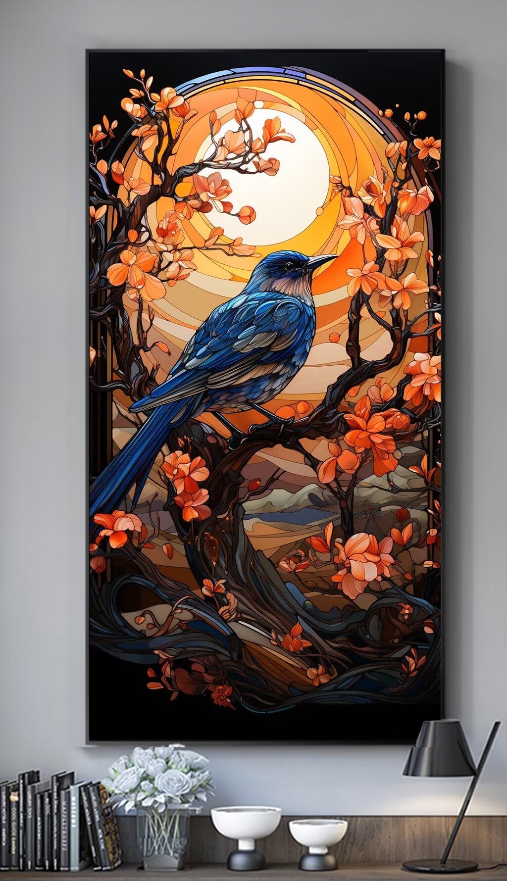 Diamond Painting 'Vögel' – 60x30 Cm, Full Drill 5D, Inkl. Leinwand, Diamanten & Werkzeuge, Für Erwachsene & Kinder