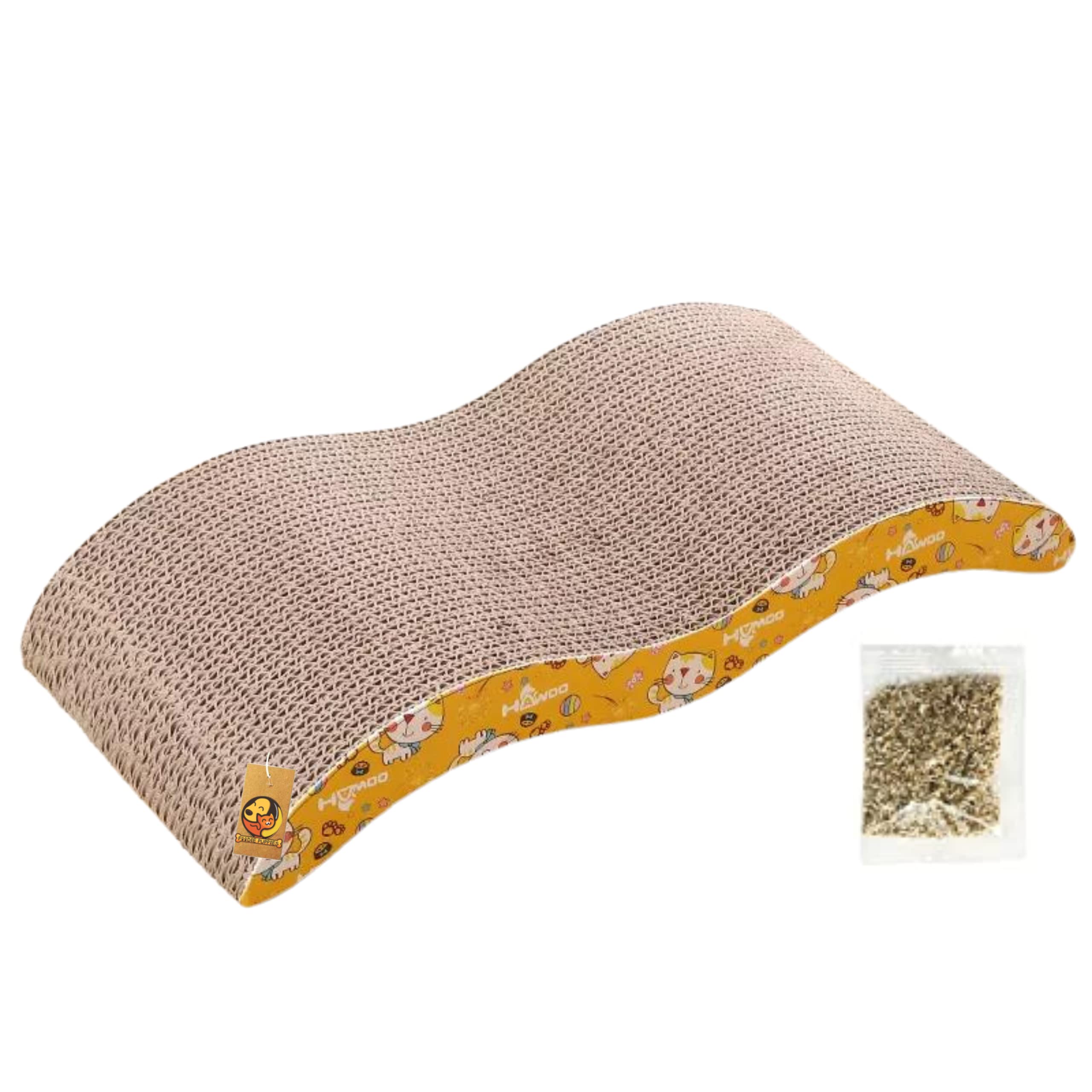PSK PET MART Cat Scratching Pad with Catnip - Corrugated Cat Scratcher Cardboard, Wave Shaped Reversible Board Kitten Lounge for Furniture Protector (B0C3D45NV9) Amazon Price History, Amazon Price Tracker
