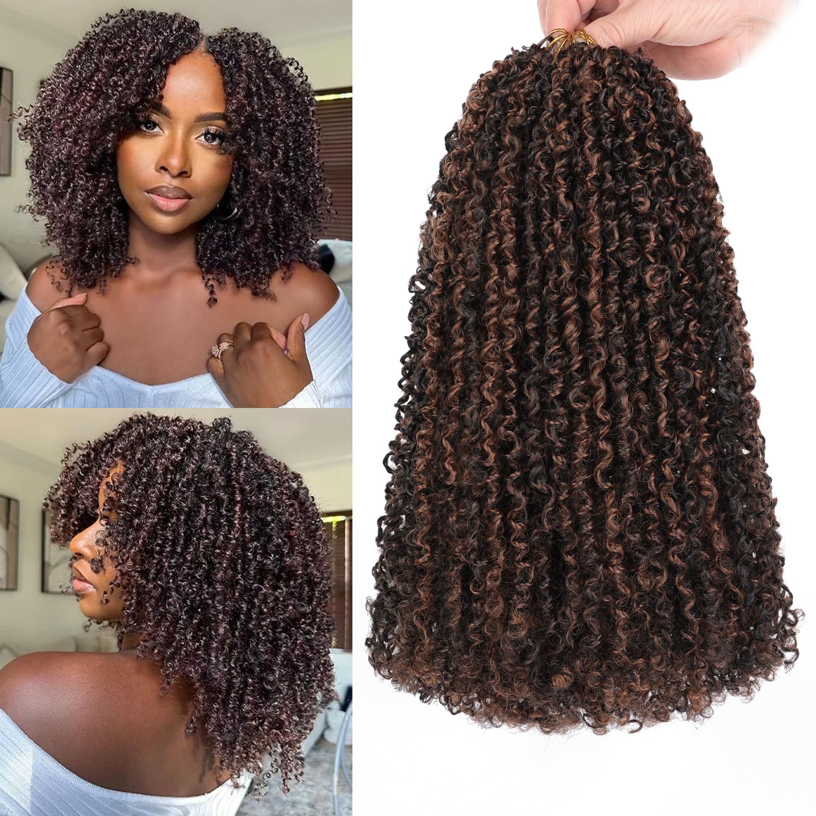 Amazon.com : COOKOO 12 Inch 8 Packs Pre-Looped Yanky Twist Crochet