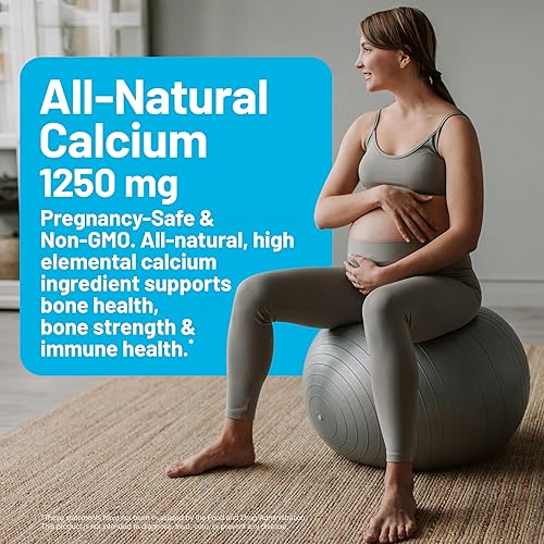 Miniatura 2 de NatureWise Calcio totalmente natural de alta pureza de 1250 mg + vitamina D3 1000 IU + aceite de coco orgánico MCT, seguro para el embarazo + sin