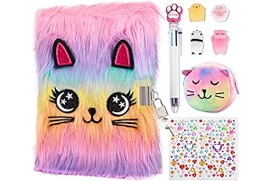 HOMICOZY Cat Diary with Lock for Girls, Daily Companion with 160 Lined Pages