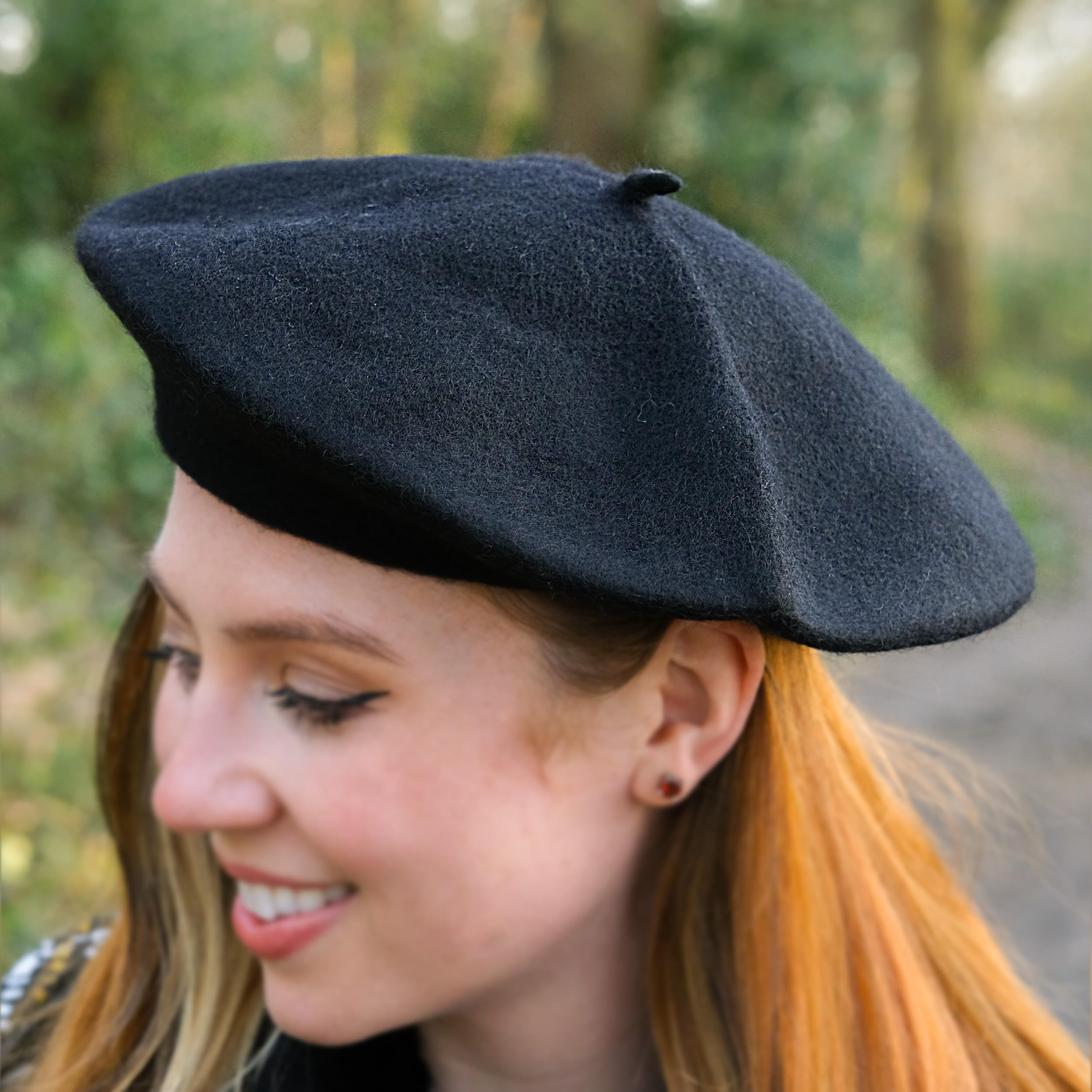 TRIXES Francuski beret kapelusz - fantazyjny kapelusz tematyczny - jeden rozmiar - damski beret gazeciarz czapka francuska czapka wełniana klasyczna jesień wiosna zima kapelusze - vintage francuski