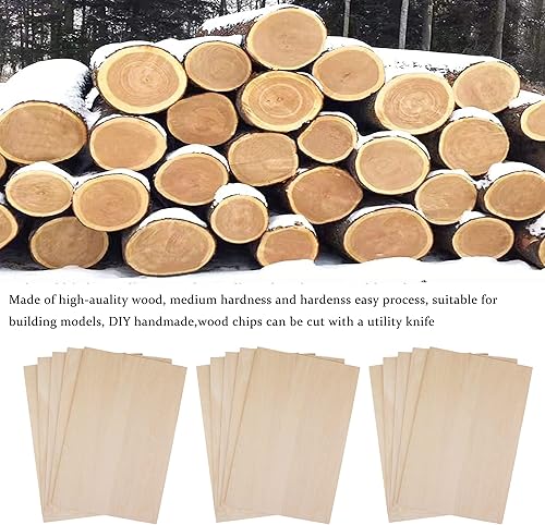 Miniatura 10 de Madera sin acabar 10 hojas de madera ovalada hojas de madera contrachapada finas para manualidades perfectas para proyectos de bricolaje proyectos