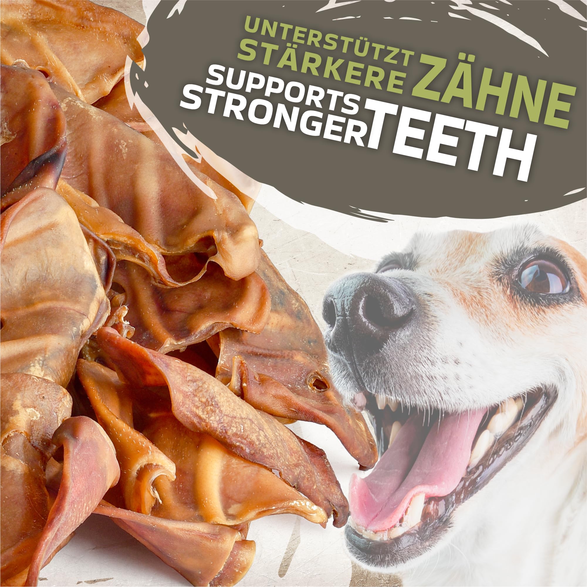 Schweineohren für Hunde 100 Stück (4kg) | Ganze getrocknete Schweineohren Kauartikel | 100% natürlich | Langanhaltender Kauspaß | Getreidefrei | Ideal für kleine & große Hunde