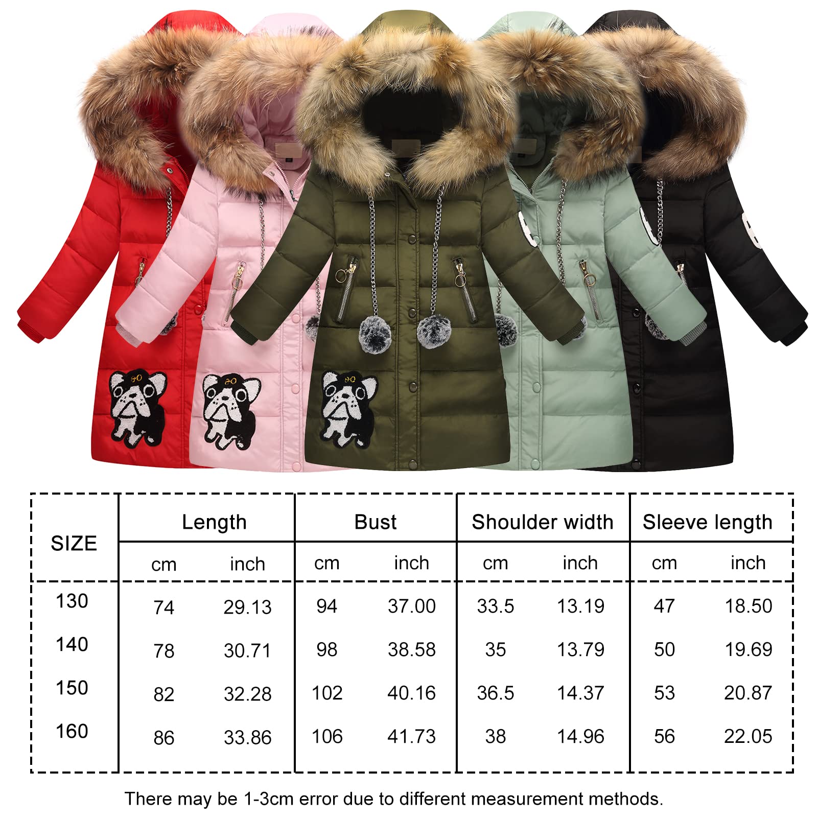 Chaqueta Pluma Niño Niña Abrigo de Invierno de Dibujos Animados Gruesa Cálida con Capucha