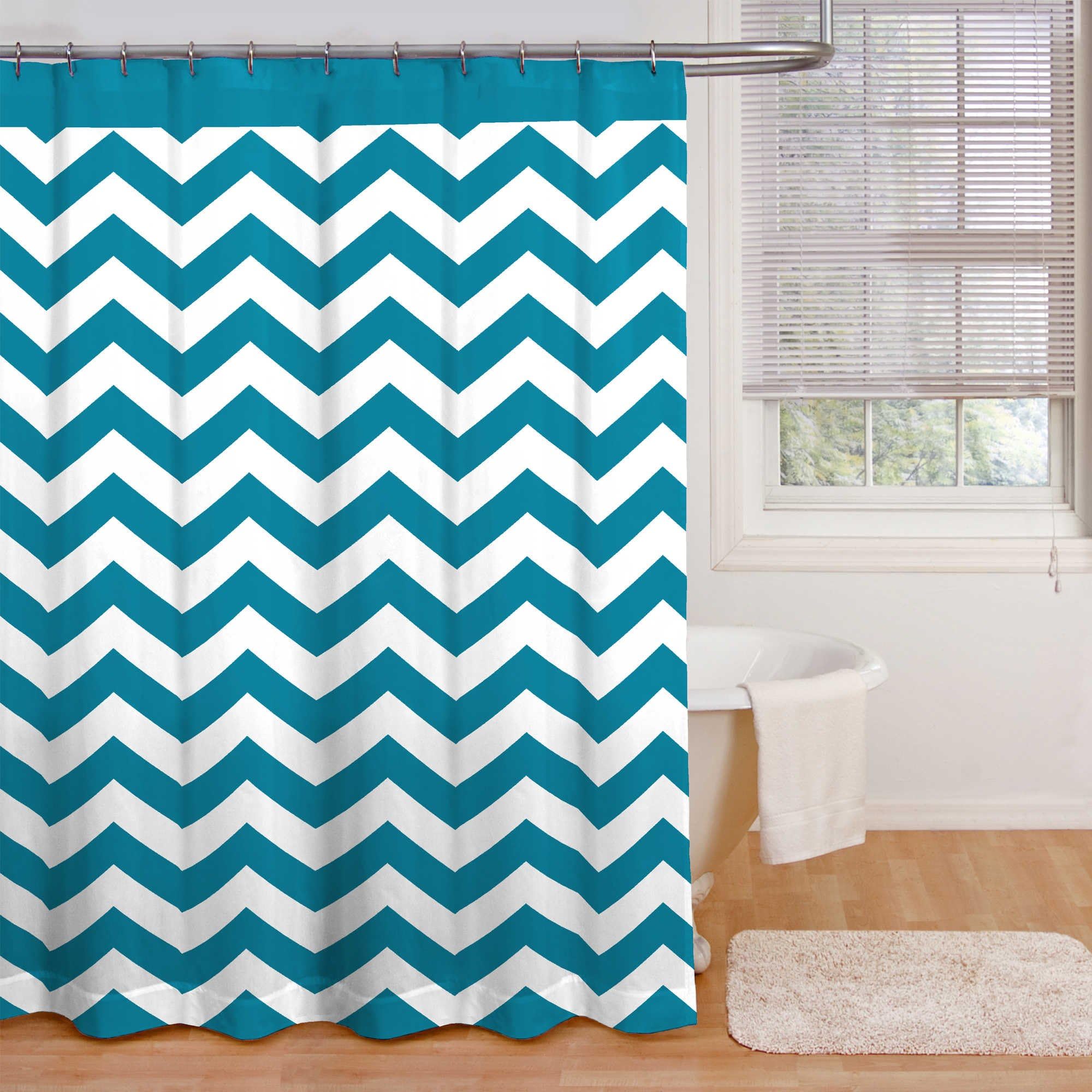 Studio 3B Ryder Shower Curtain in Peacock Blue/White - 72" by 72"
