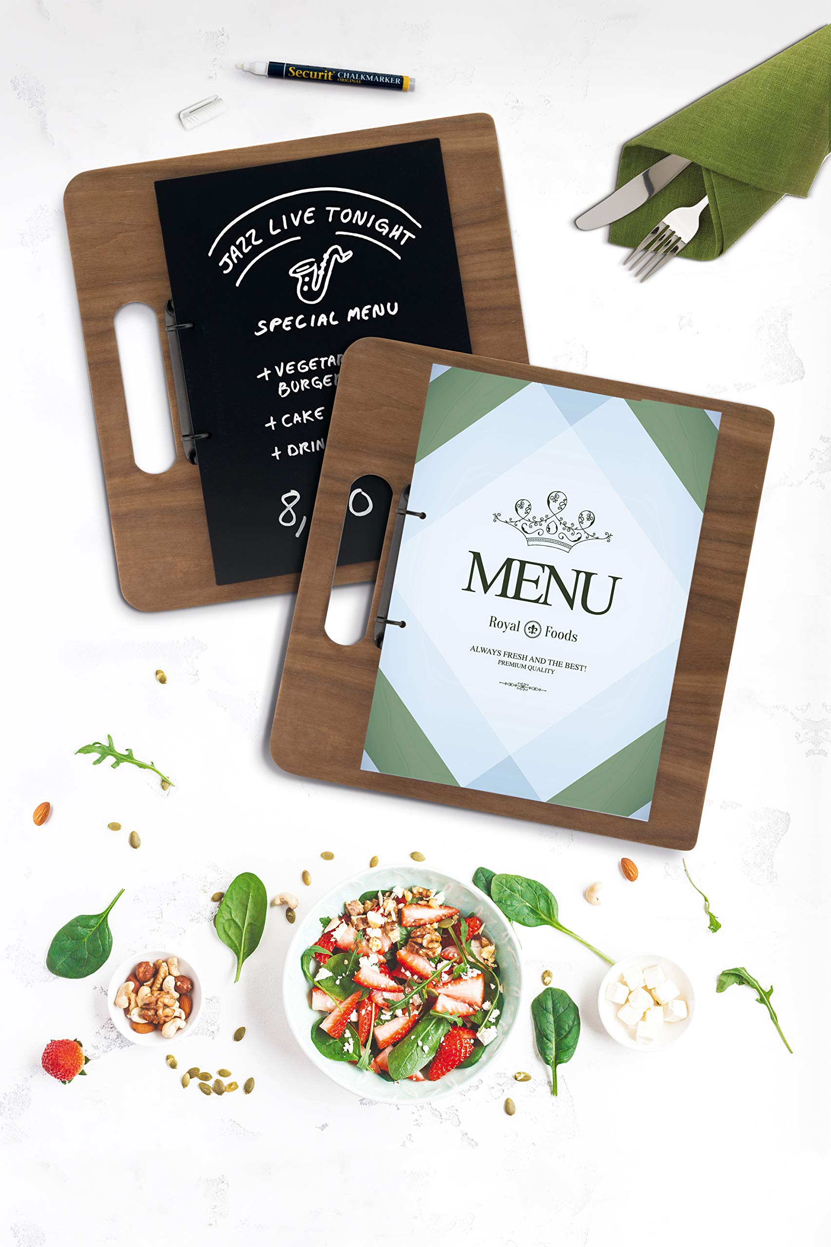 Securit Porte-menu en Bois A4