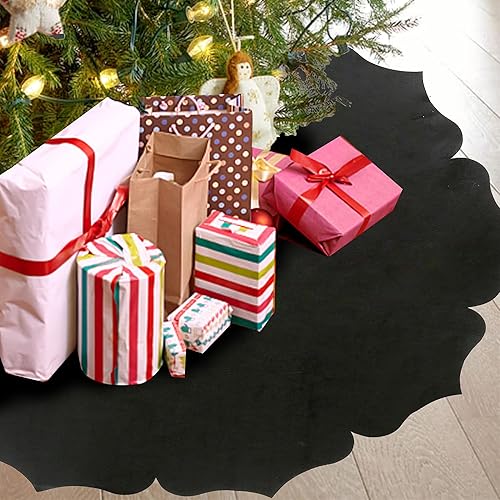 Miniatura 5 de Falda de árbol de Navidad, falda clásica de tela no tejida de 56 pulgadas, para árbol de Navidad y decoración de interiores de vacaciones (azul rey,