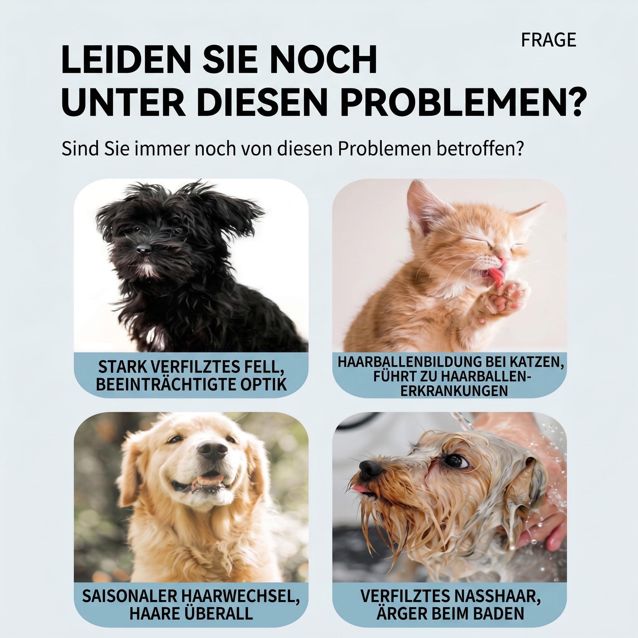 Pet Pro Grooming Tool, Unterwollkamm für Hunde Katzen 17 Zähne 2pcs | Edelstahl, TPR Griff, 17 Zähne, 2er Set, Langhaar Kurzhaar, Rundkopf, Fellpflege, Entfilzen, Blau Rosa