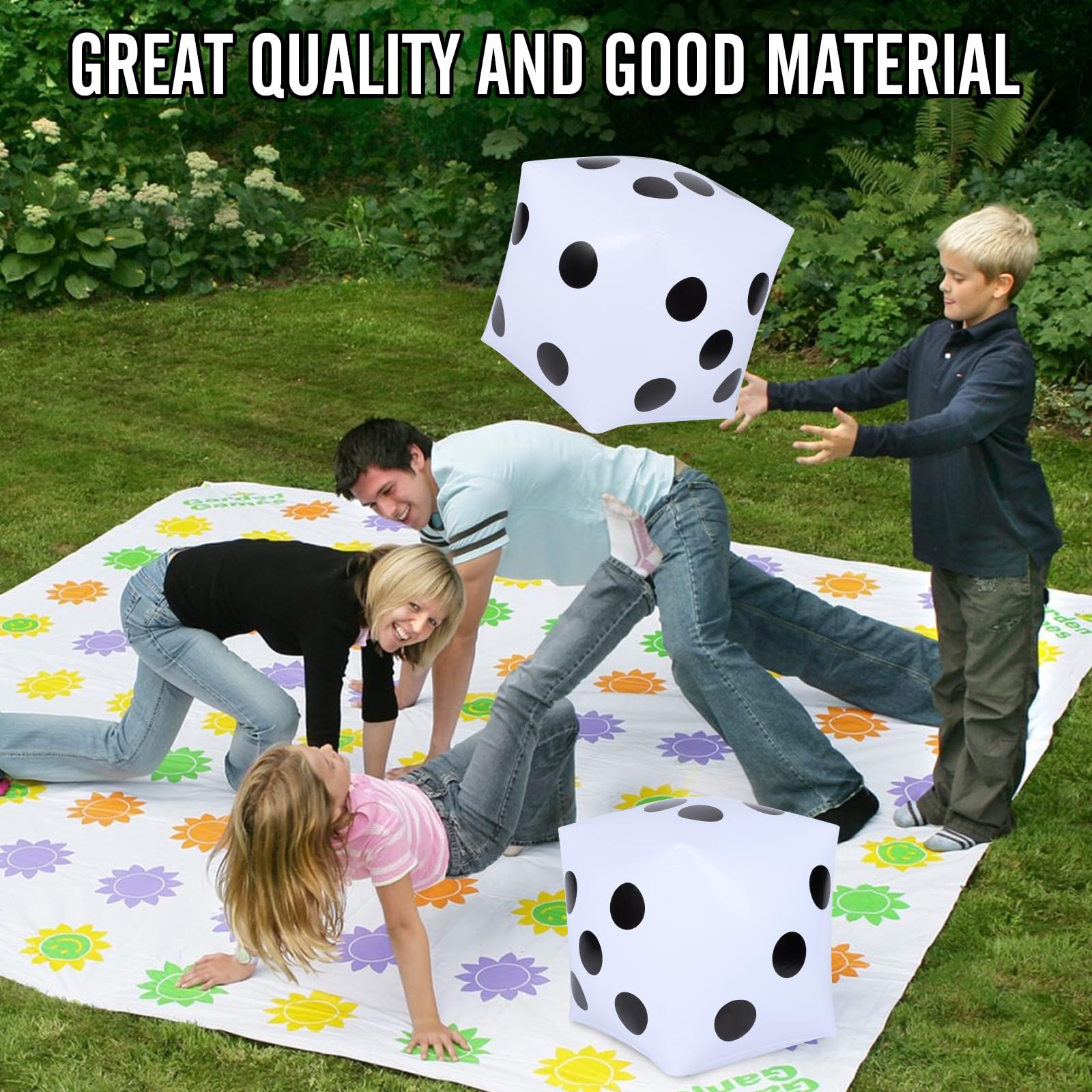 2 Pack Jumbo Inflatable Dice, 12" Outdoor Fun Giant Inflatable for Indoor and Outdoor Broad Game Ludo and Pool Party - Image 3