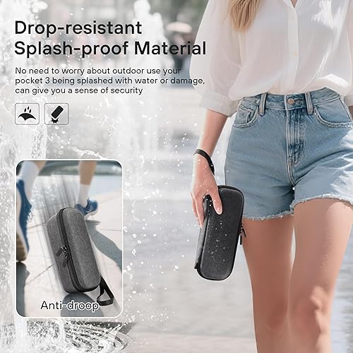 Miniatura 3 de STARTRC PHOTO Bolsillo 3 de doble capa Estuche de transporte portátil Duro Bolsa de almacenamiento ligero Correa de muñeca Bolso para DJI Osmo