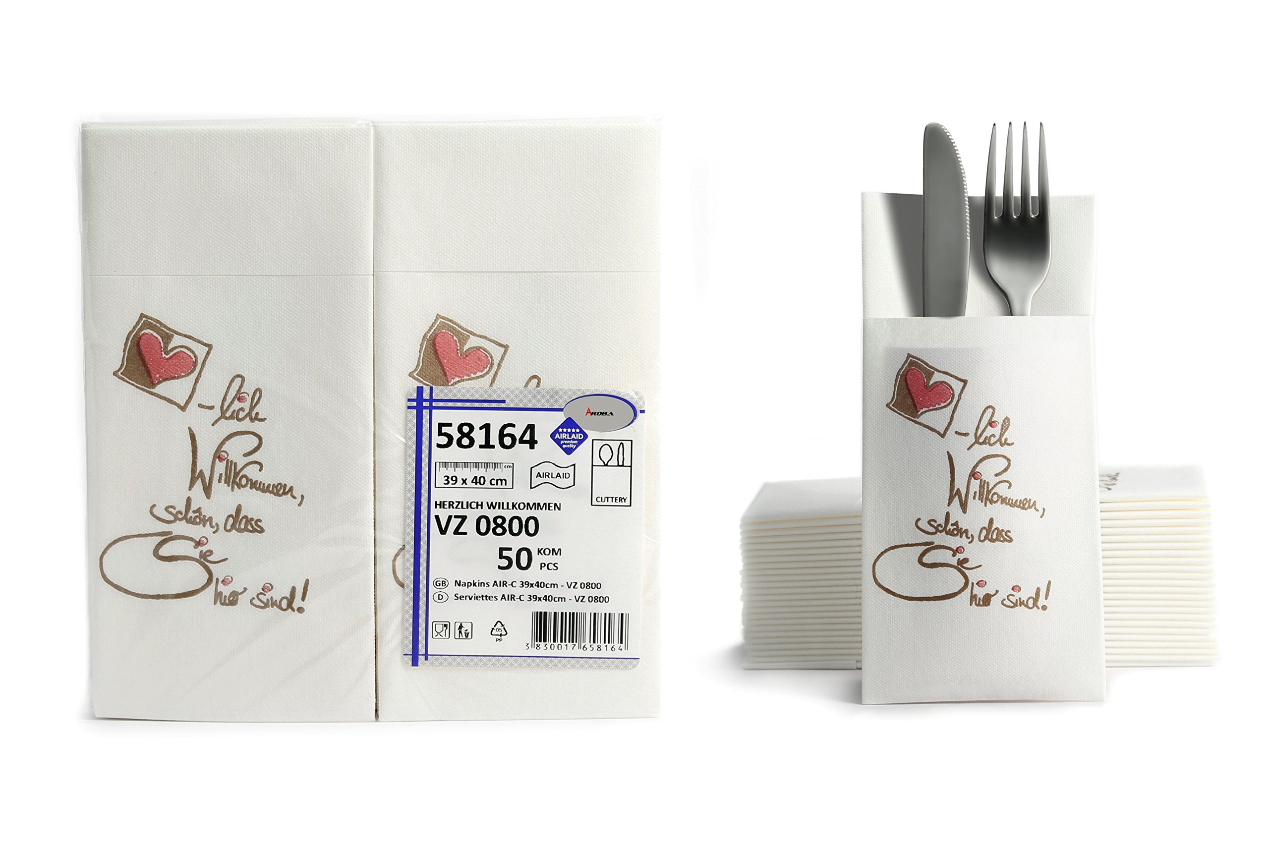 400 Plain Ready Gefaltene Napkins with Slot 40 x 40 cm Airlaid White Cutlery Cocktail Napkins Welcome to 8x Pack of 50 18 Fold Cutlery Case Great Value Fabric Look Wedding Napkins Birthday Wedding