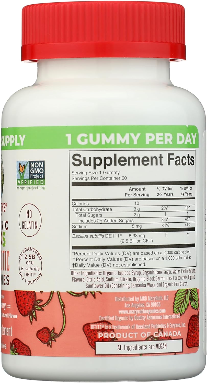 Mary Ruth's Organic Kids Strawberry Probiotic Gummies, 60 CT