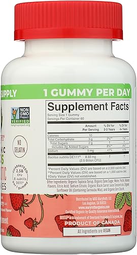 Miniatura 6 de Mary Ruth's - Gomitas probióticas orgánicas de fresa para niños, 60 unidades