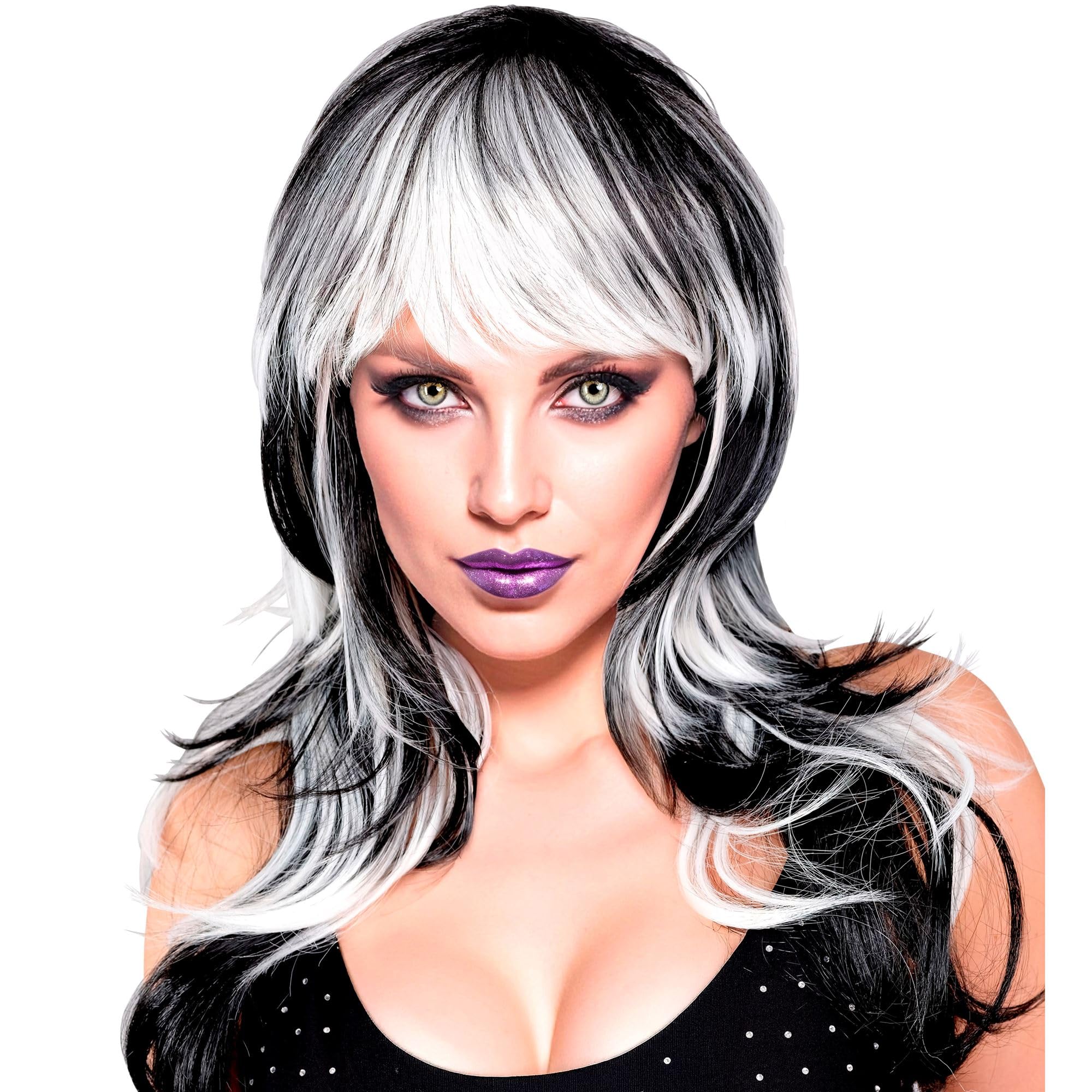 W WIDMANN MILANO Party Fashion - Vampire Queen Wig Synthetic Hair Accessory for Fancy Dress Costume Halloween