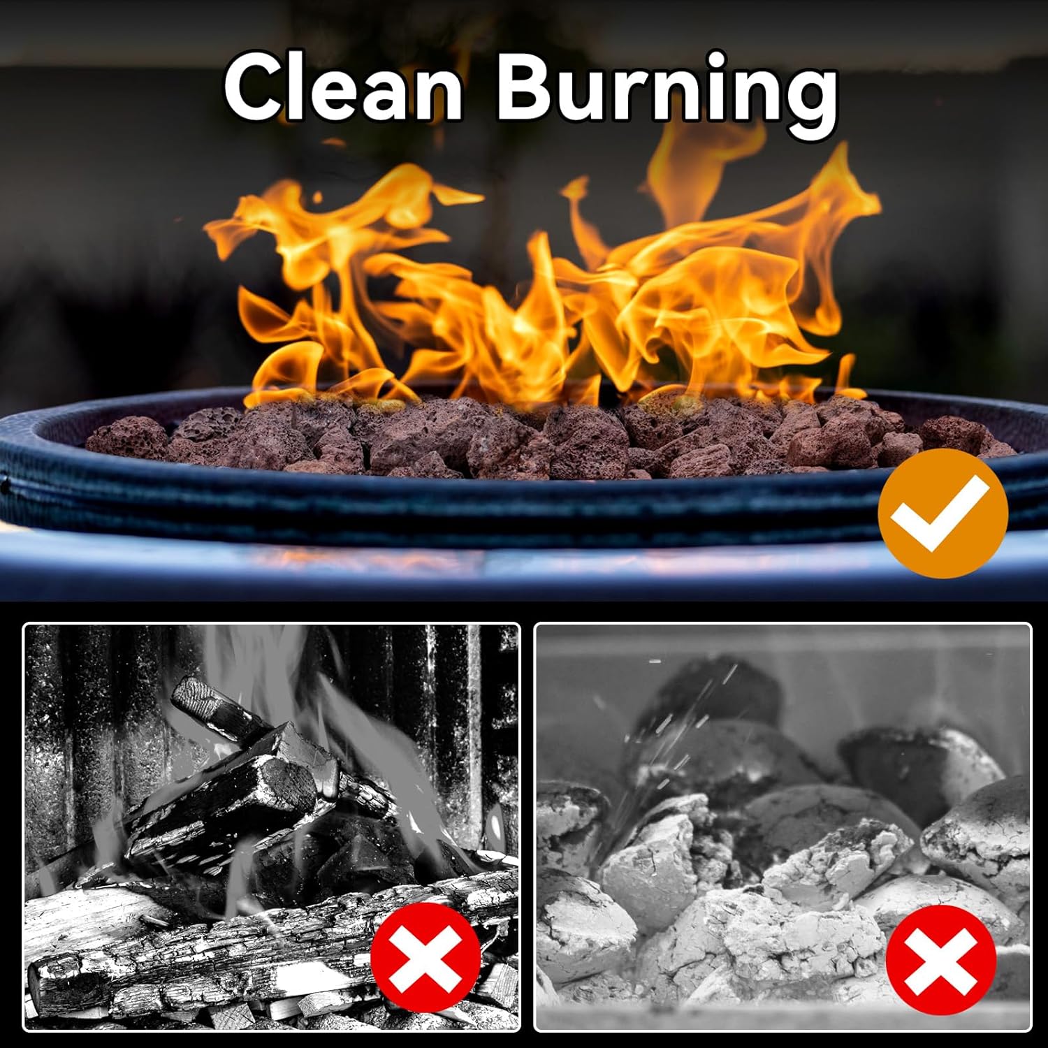 20lbs Lava Rocks for Fire Pit, 1/2"-2" Red Lava Rocks for Gas Fireplace, Lava Stone for Fire Tables, Garden Landscaping Decoration, Indoor and Outdoor Use