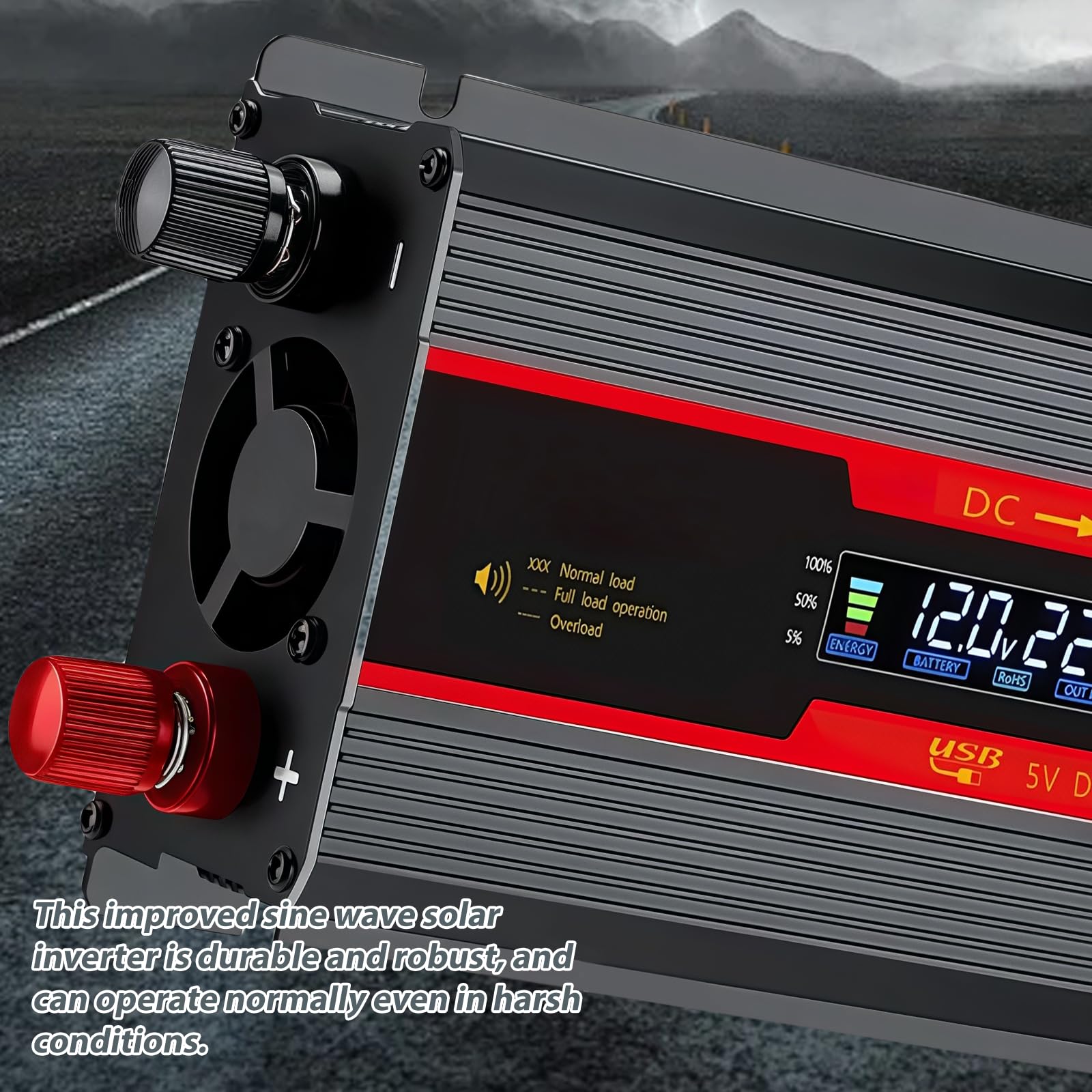 Przetwornica napięcia: 700W / 2000W DC 12V/24V na AC 230V, z klipsem aligatora, modyfikowany falownik słoneczny do samochodów, przyczep kempingowych, ciężarówek