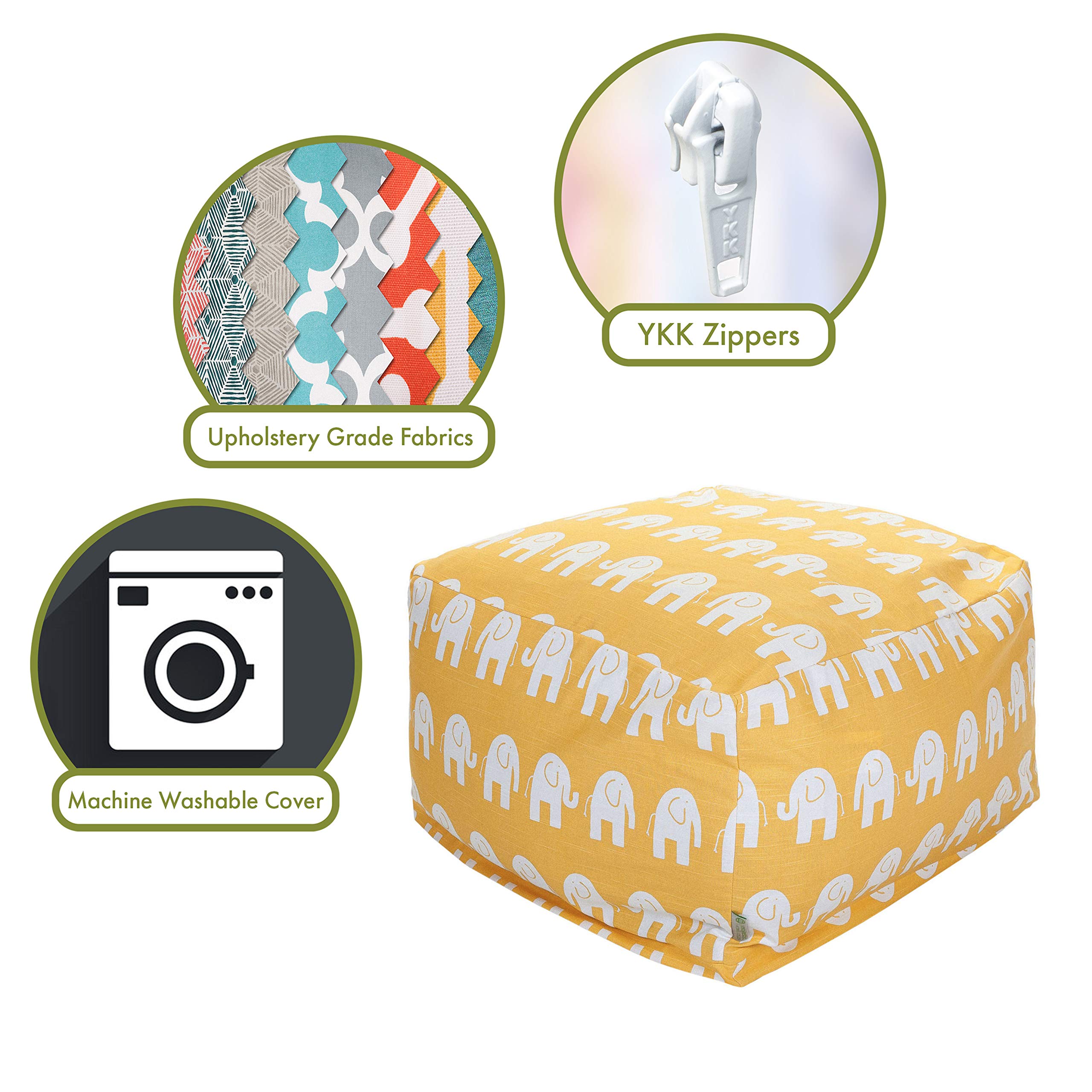 Majestic Home Goods Yellow Ellie Large Ottoman