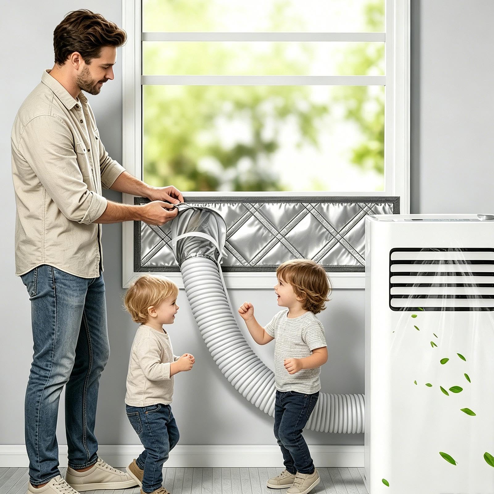 Guarnizione per Finestra Condizionatore Portatile Barriera Ventilazione | Kit Sigillo Finestra Condizionatore Portatile Per Casa, Cucina, Camera , Appartamento, Garage, Ufficio,