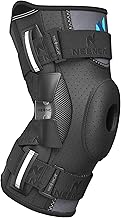 NEENCA Genouillère à charnière,Genouillère pour homme et femme - Genouillère ouverte pour douleurs au genou,gonflement,arthrite, soulagement des douleurs articulaires,ACL,PCL,MCL (Noir, S)