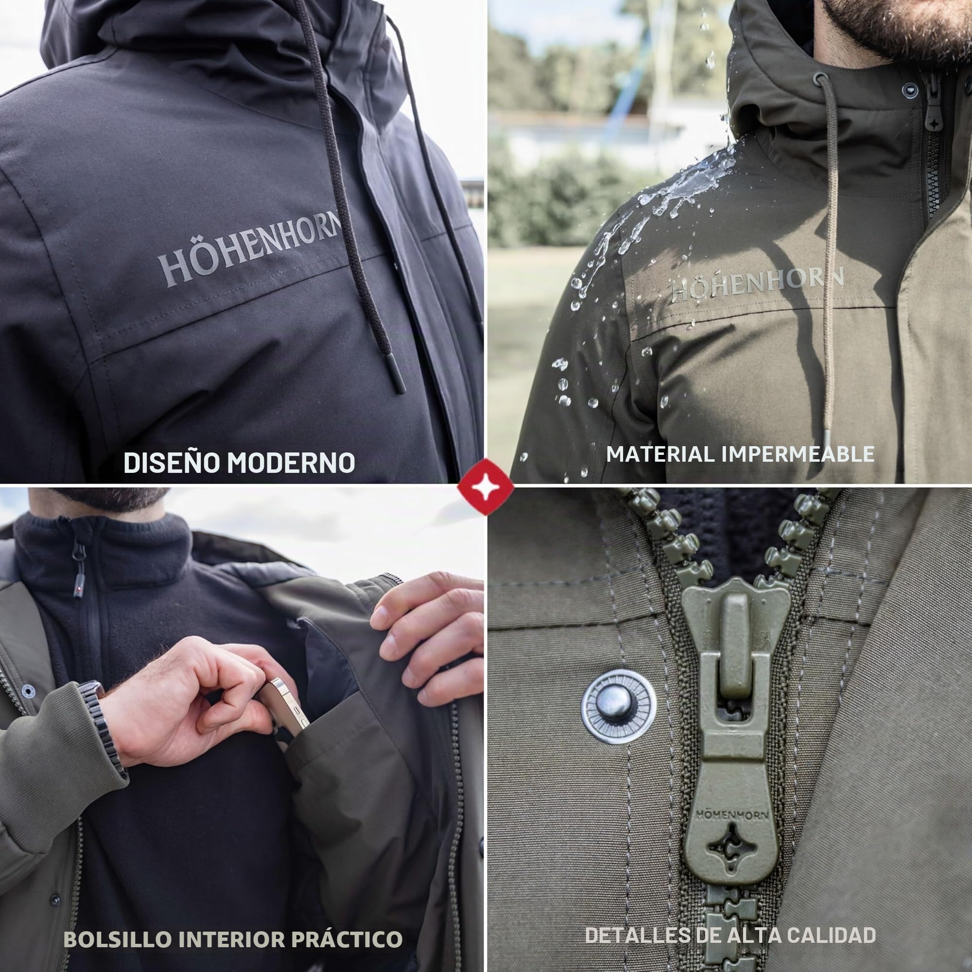 Höhenhorn Alpwall - Chaqueta de invierno para hombre, forrada, impermeable, transpirable