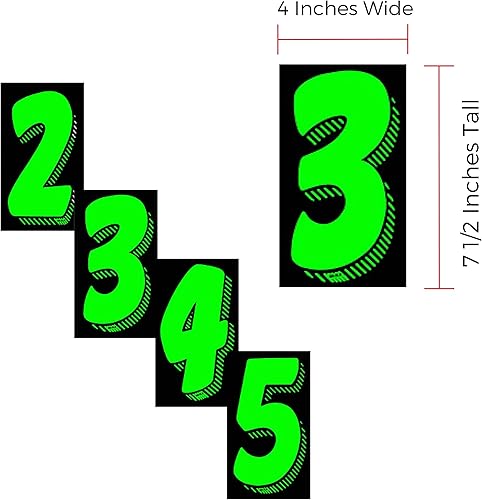 Miniatura 5 de EZ Line - Calcomanías de vinilo para autos, color Chartreuse, número de precios de parabrisas (número 6), paquete de 3 docenas