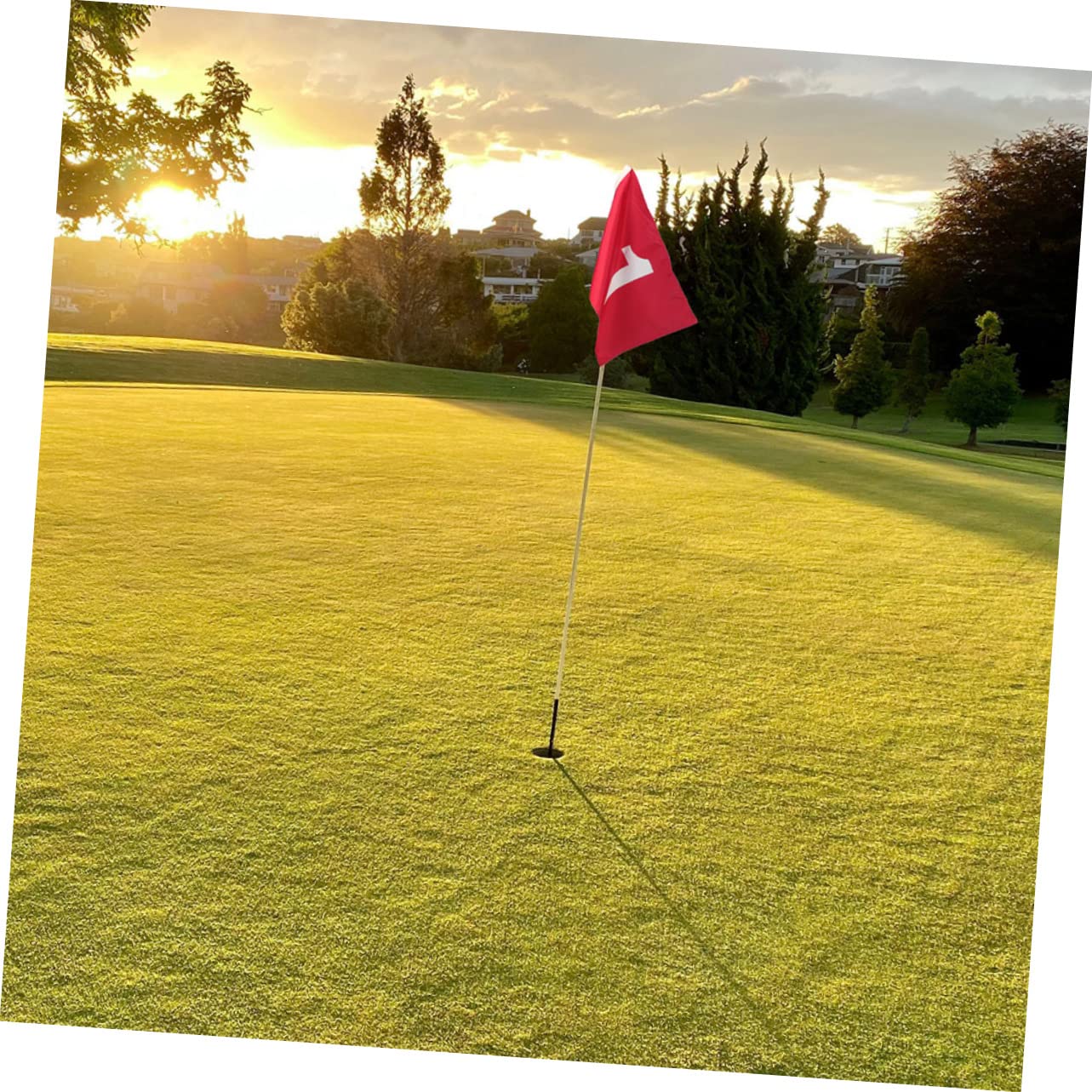 Garneck Verschleißfeste Golffahnen Trainingsgeräte Zubehör 4 Golf Flagge Fahrradzubehör Golfzubehör Golfflaggen Tragbarer Roter Nylonstift Innenausstattung Zielflagge Platzfahne Üben