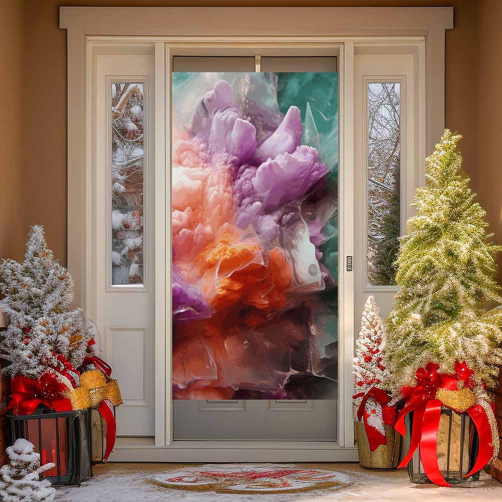 NONHAI Colorful Door Cover Decoration Welcome Door Banner Porch Sign Photo Background DoorCurtains for Doorway Privacy Window Curtain Porch Cover Indoor Outdoor Decor 70.9x35.4in