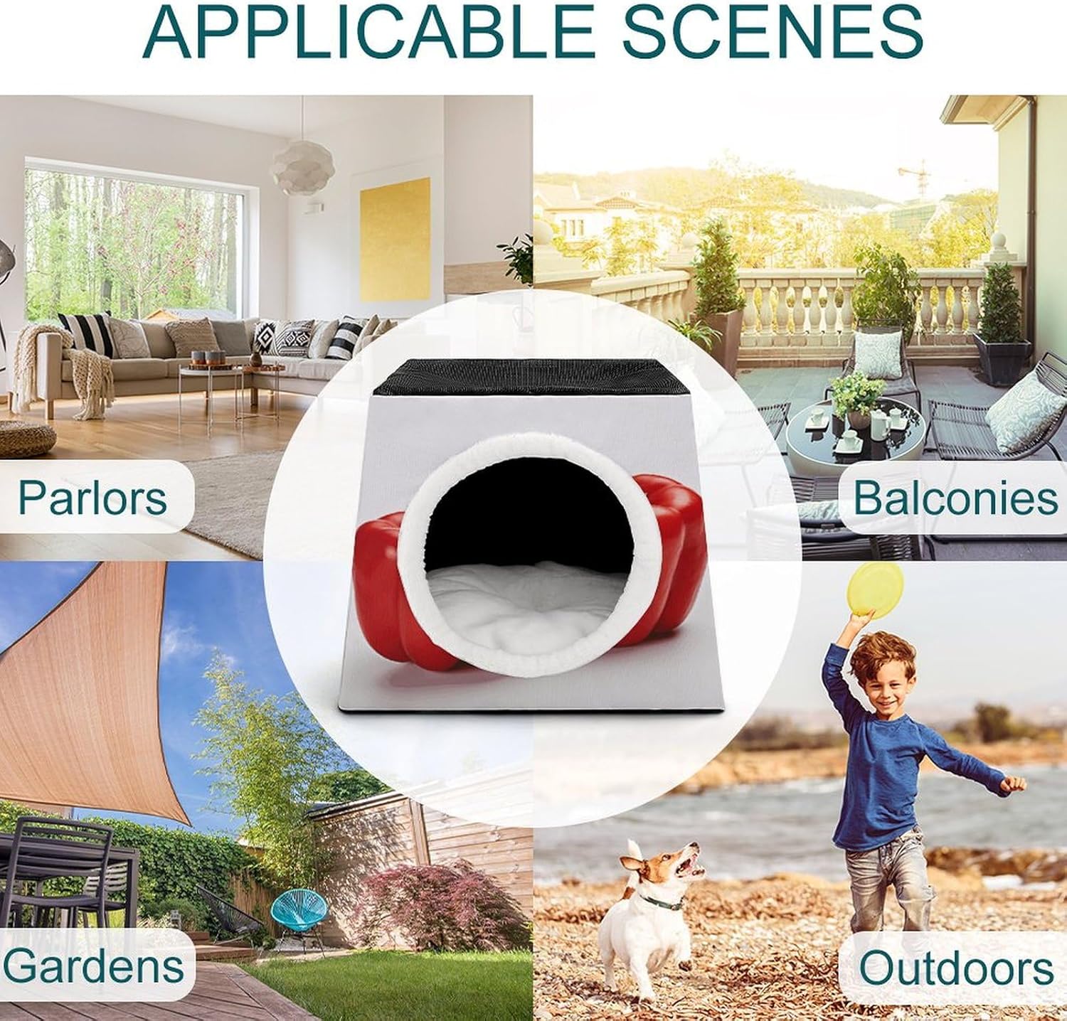 Pet Sleeping Nest Bed, Two Red Bell Peppers Printed Dog House Cat Nest, Winter Pet House are Suitable for Most Cats, Dogs, and Other Small Pets