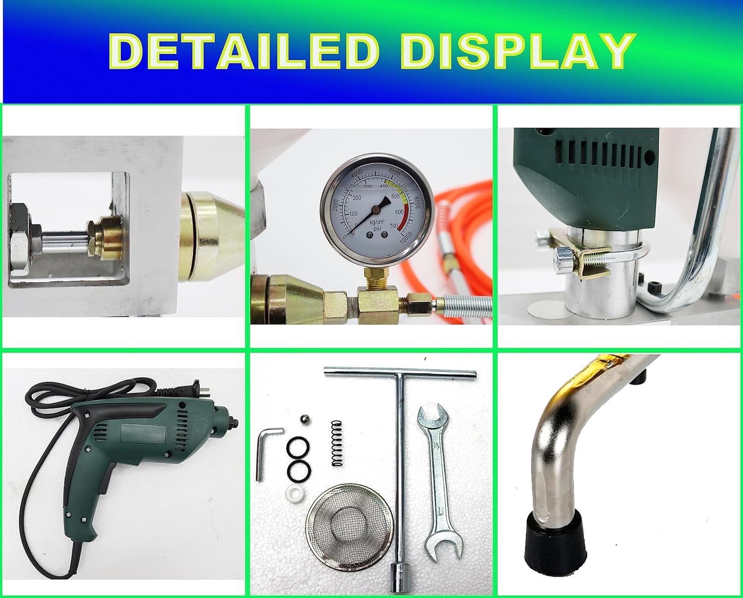 INTBUYING 110V High Pressure Injection Pump Grouting Applicator Machine Electric Grout Mortar Plugging Machine Building Crack Filling Machine 650W